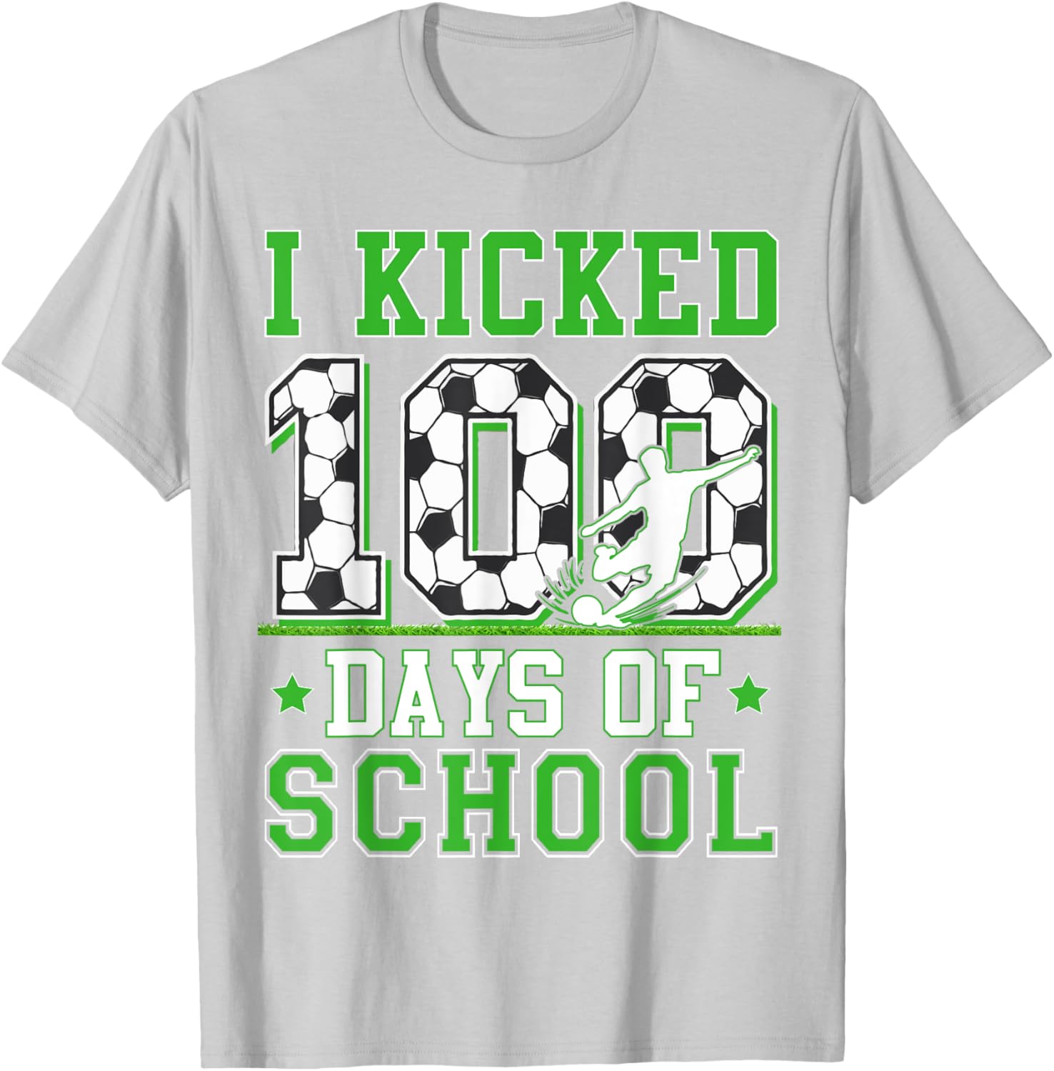 100 Days of School Soccer T-Shirt for Kids - Fun Boys' Apparel - 25