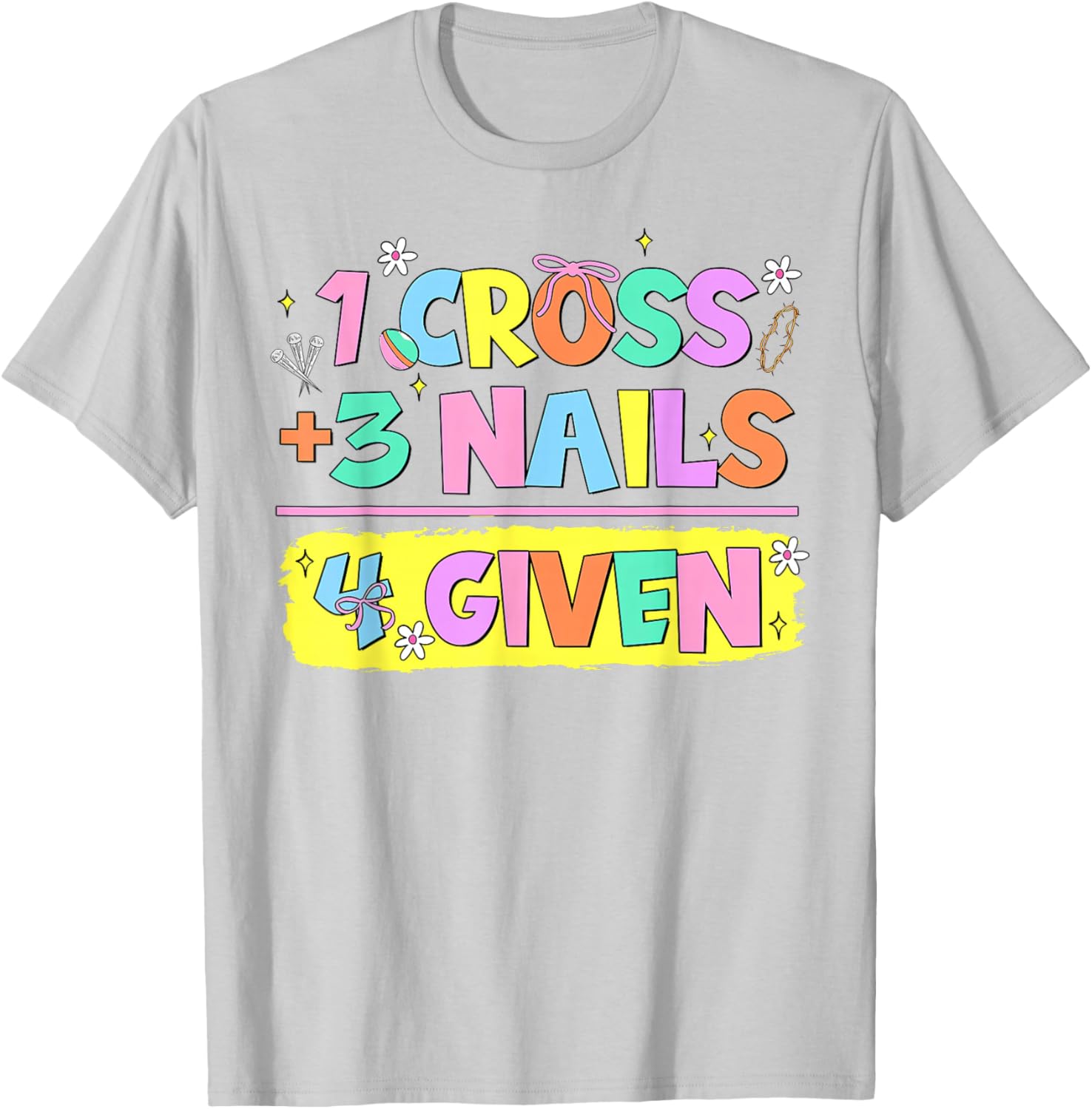 Happy Easter Christian T-Shirt with Cross and Nails Design for Believers - 23