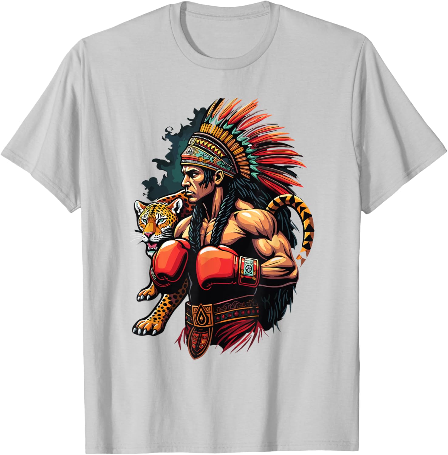 Inca Warrior Jaguar Spirit T-Shirt for Mexican Boxing Fans - 21