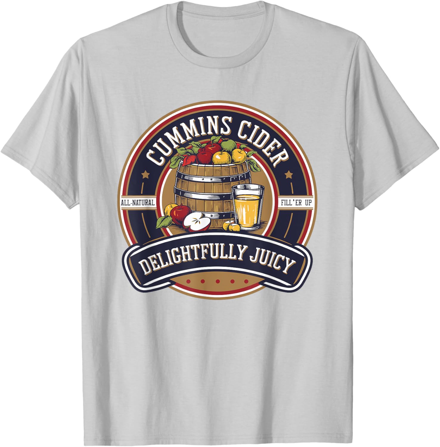 Haul Cummins Apple Cider Juicy Label Logo T-Shirt for Casual Style - 8