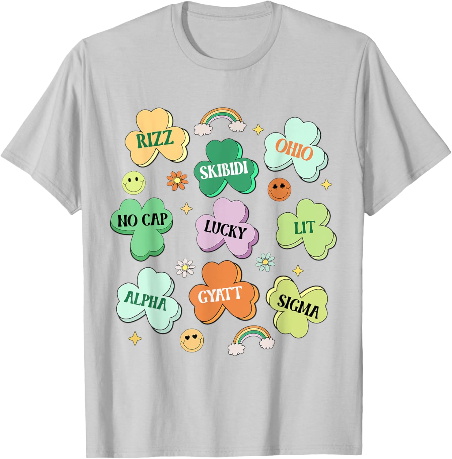Funny Skibidi St Patricks Day Shamrock T-Shirt for Kids and Teens - 21