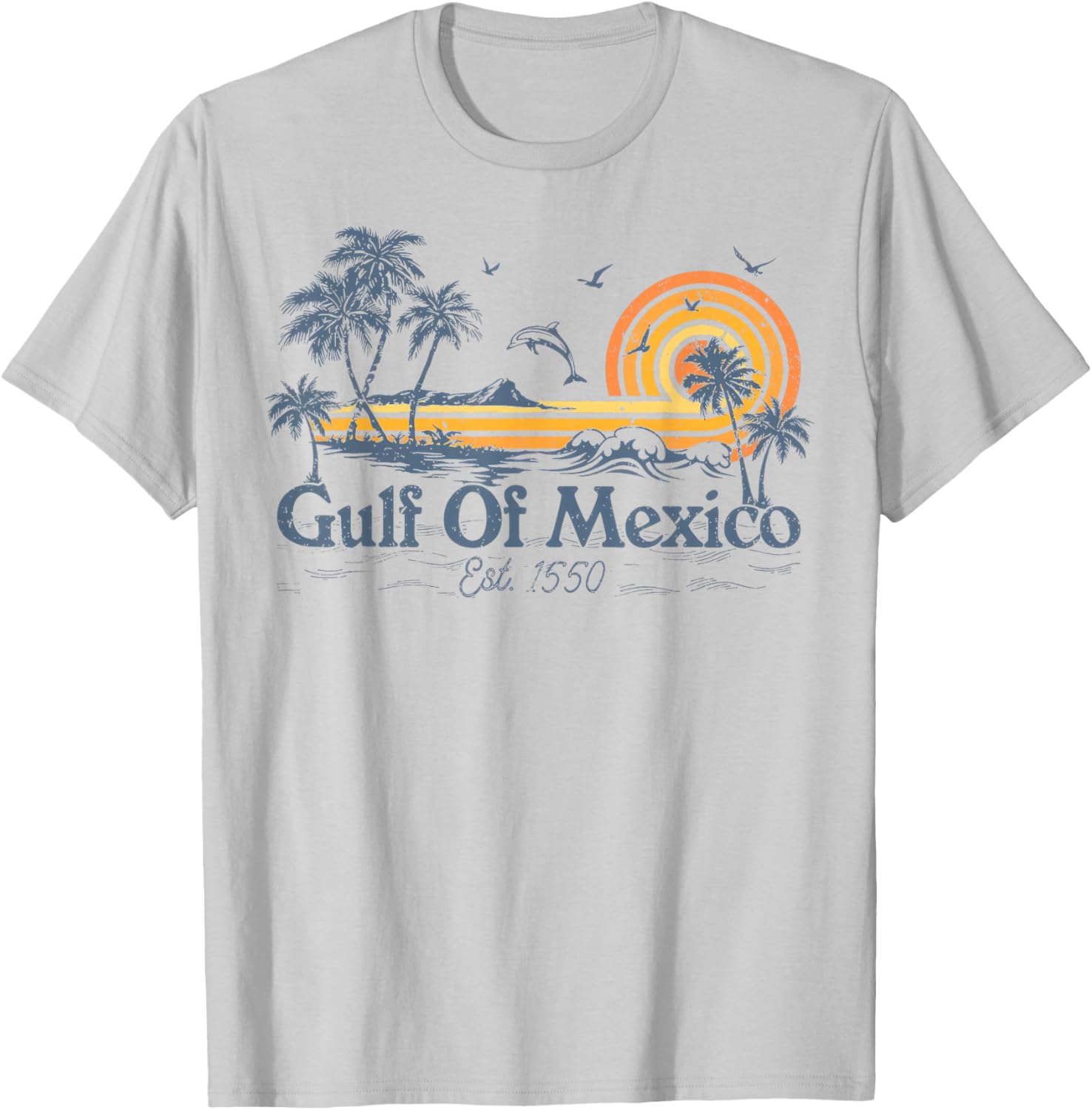 Gulf Of Mexico 1550 Vintage Mexican Flag Beach T-Shirt for Fun Days - 3