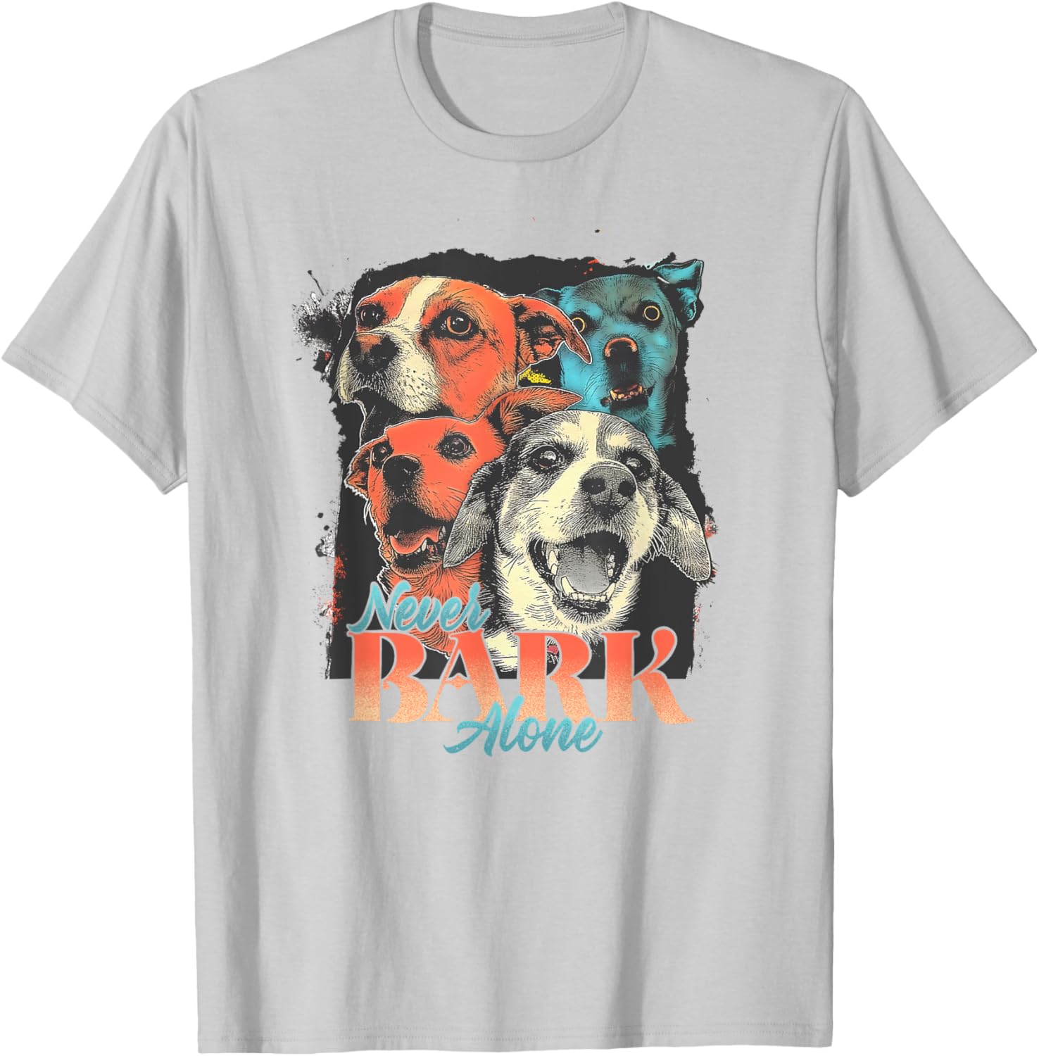 Funny Retro Beagle Graphic T-Shirt - Never Bark Alone Dog Lover Gift - 5