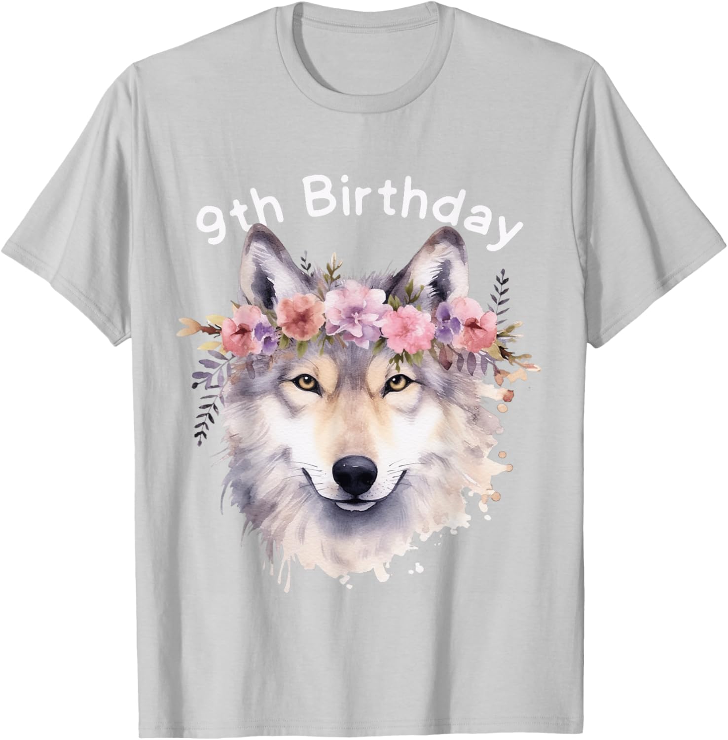 9th Birthday Wolf Pack T-Shirt for Girls - Cute Wolves Party Tee - 2