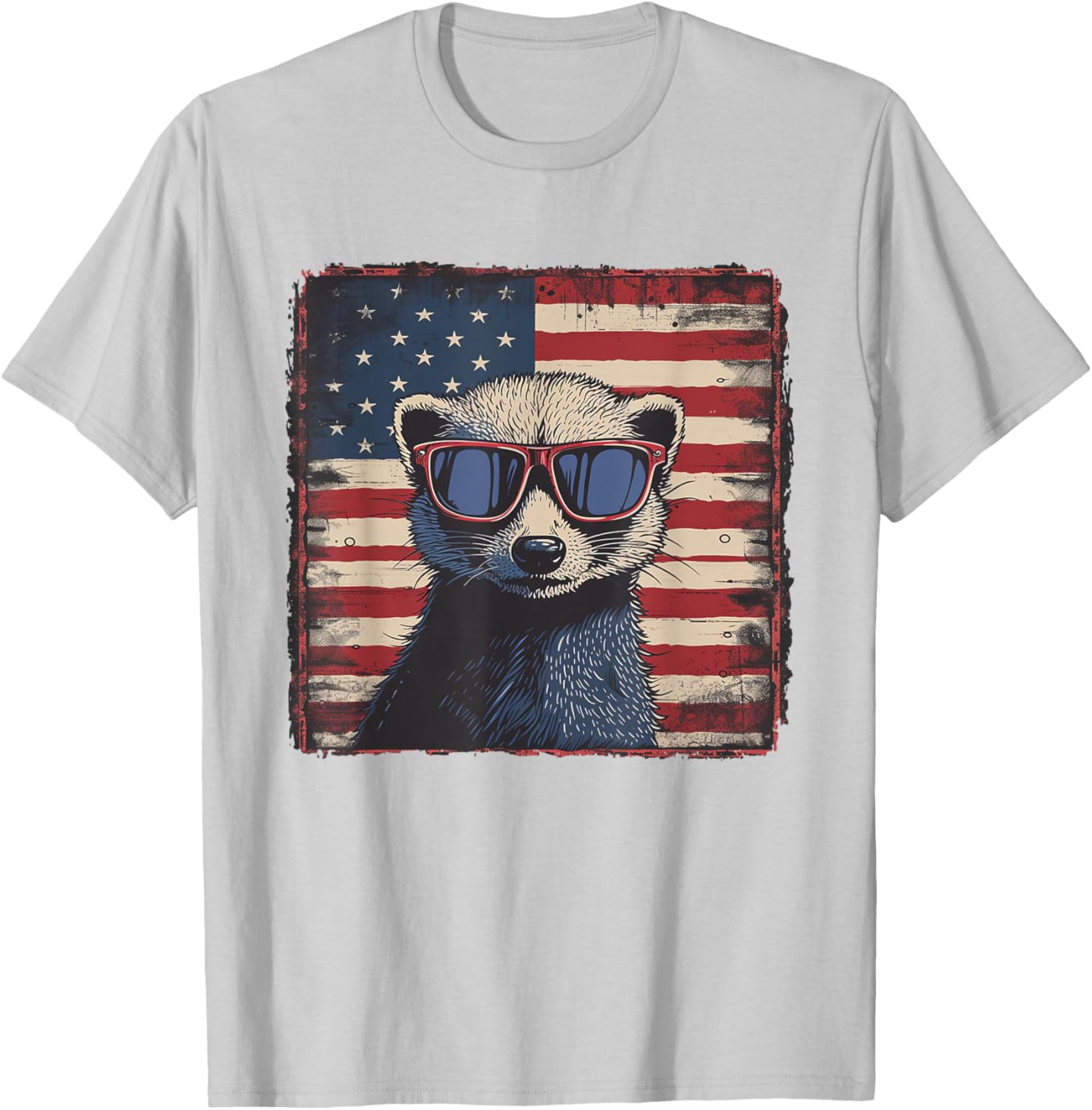 Patriotic Ferret USA Flag Shirt for 4th of July Fun Lovers - 25