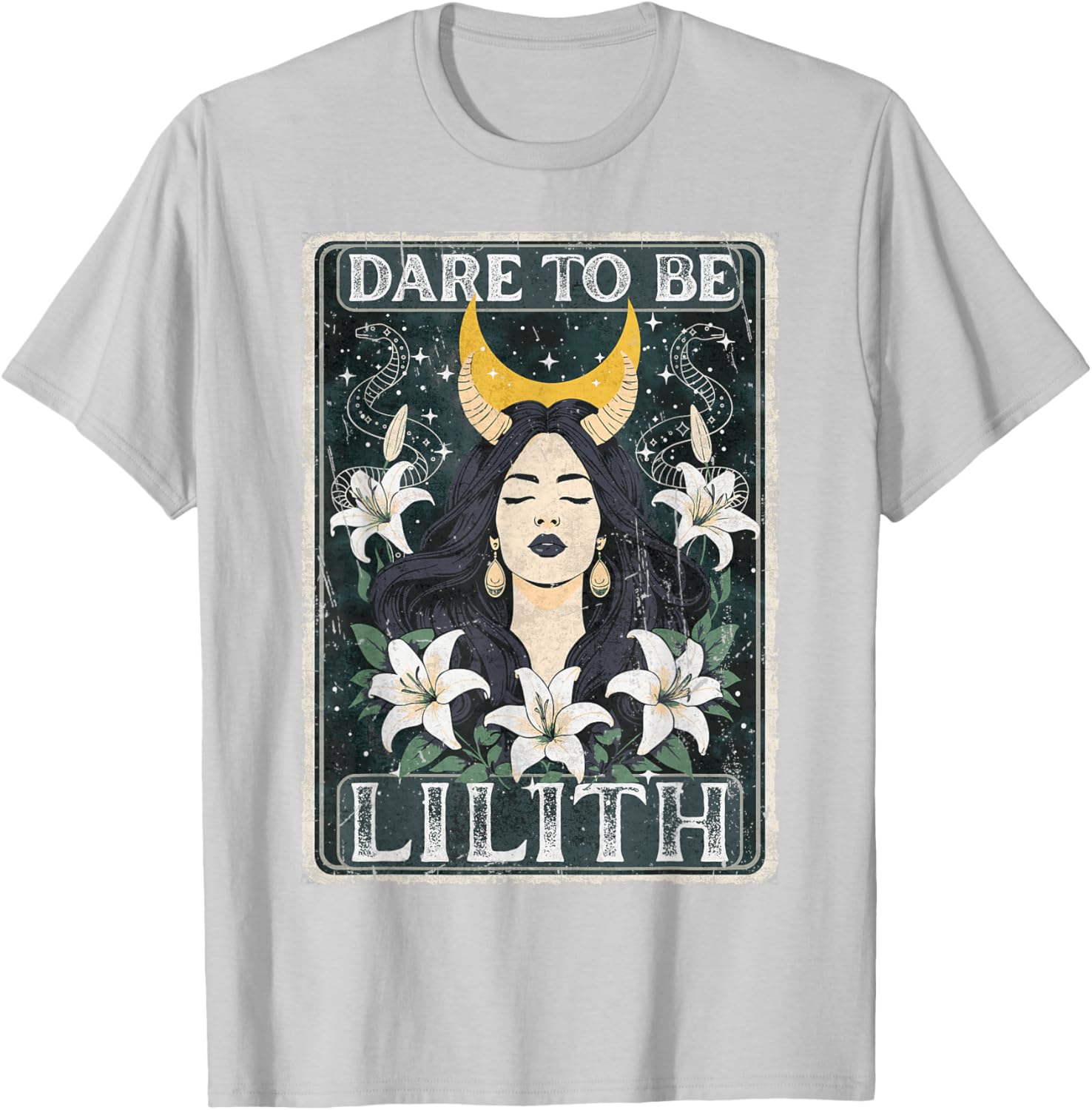 Lilith Tarot Card Goddess T-Shirt for Pagan Witches and Tarot Lovers - 1