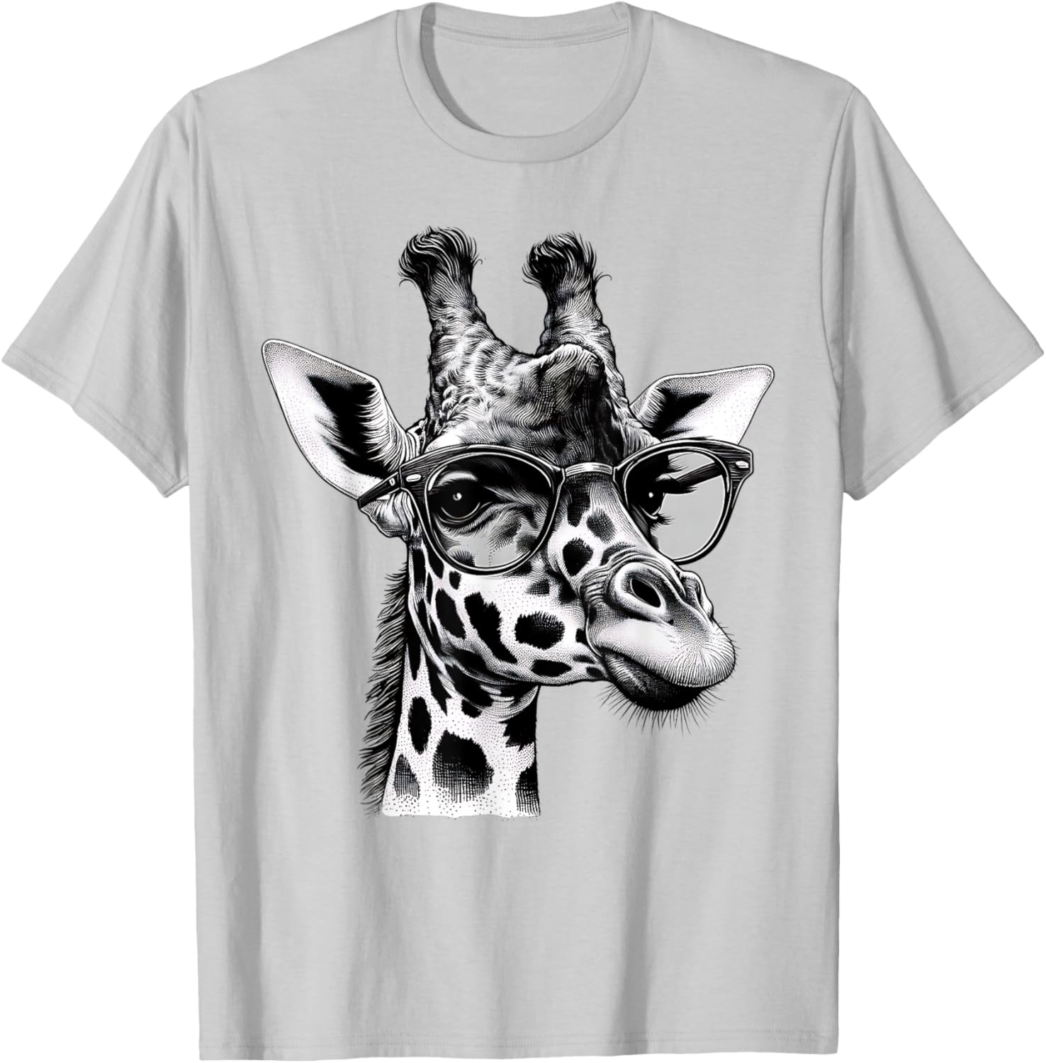 Cute Giraffe Glasses T-Shirt for Wildlife Animal Lovers and Enthusiasts - 2