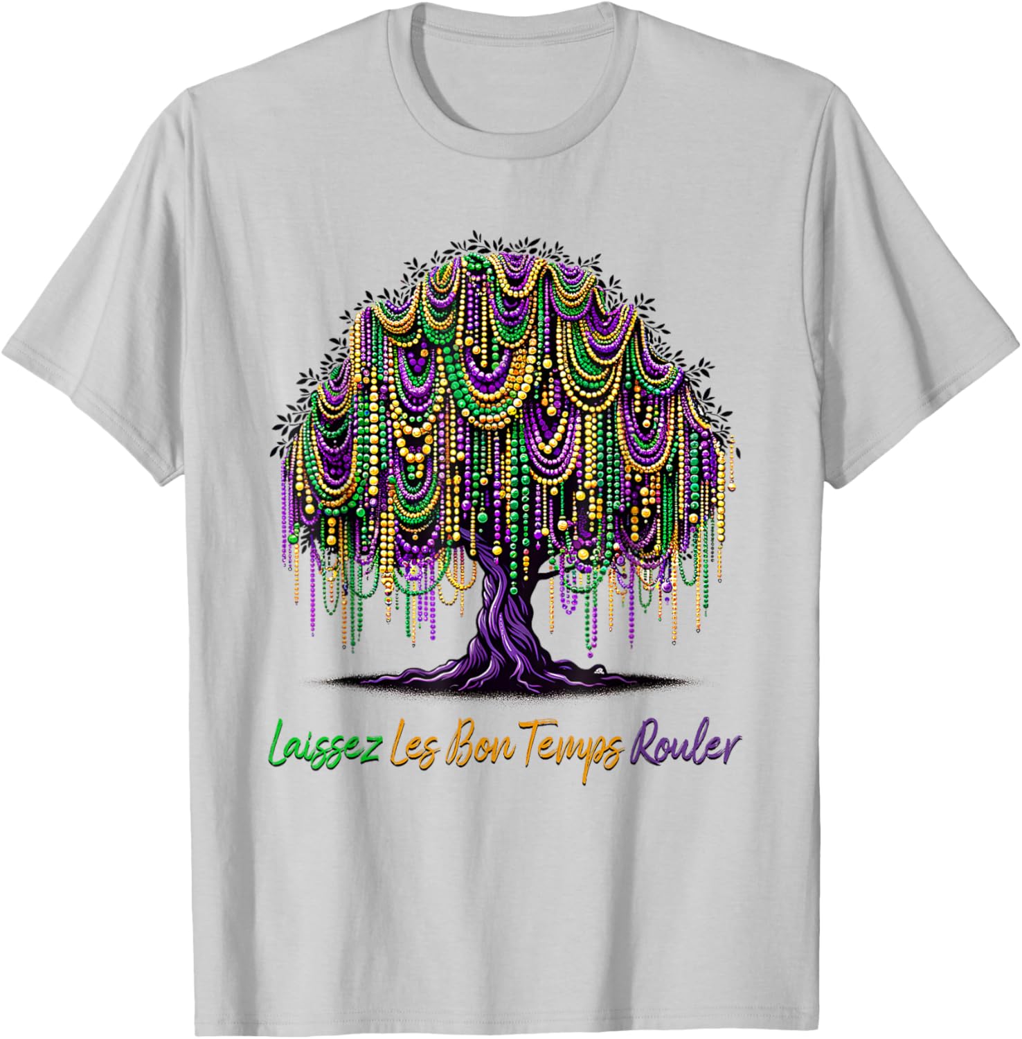 Laissez Les Bon Temps Rouler Mardi Gras Tree Beads T-Shirt for Festive Fun - 9