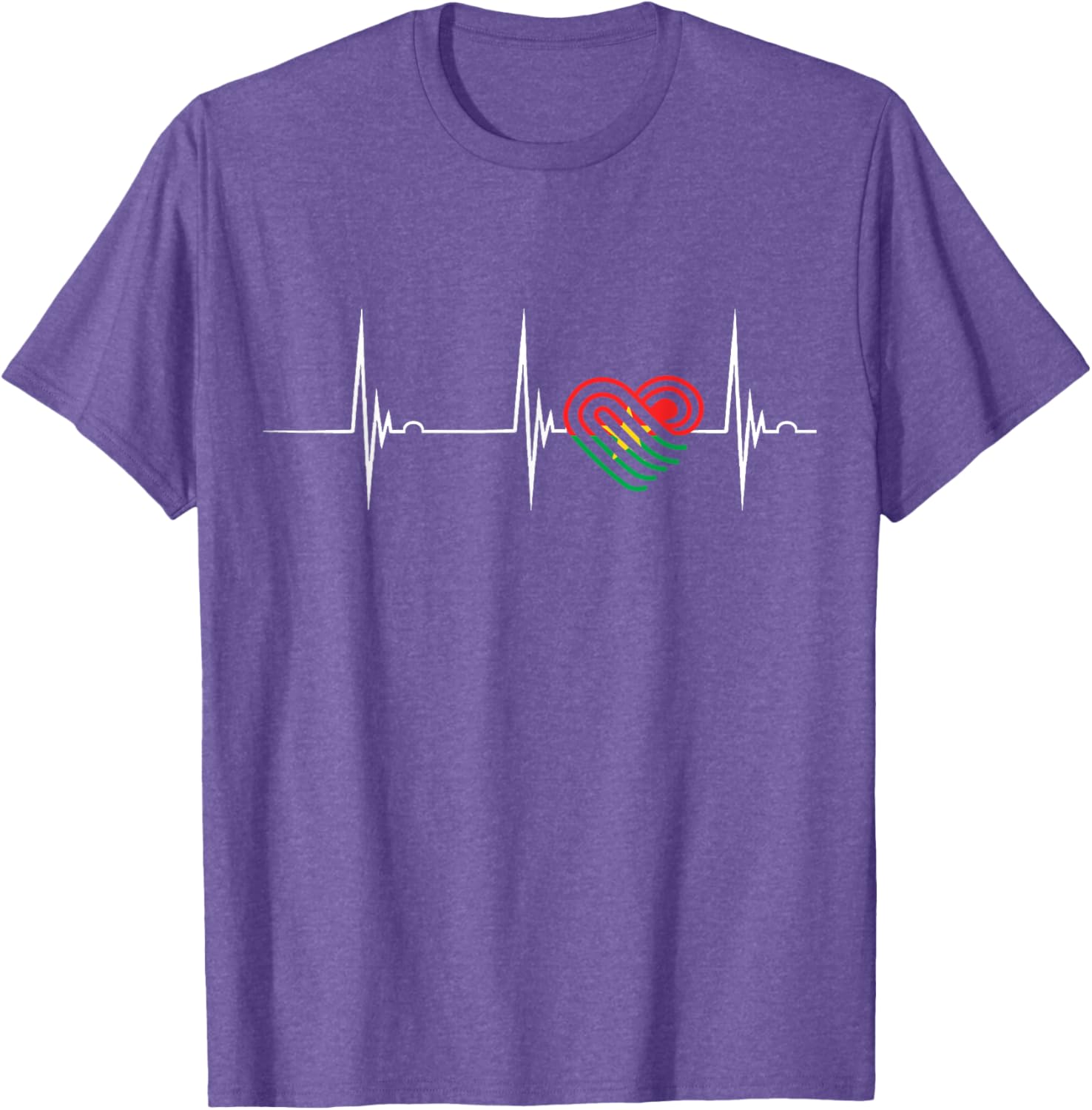 Burkina Faso Heartbeat EKG Pulse T-Shirt Celebrating Burkina Fasoan Roots - 12