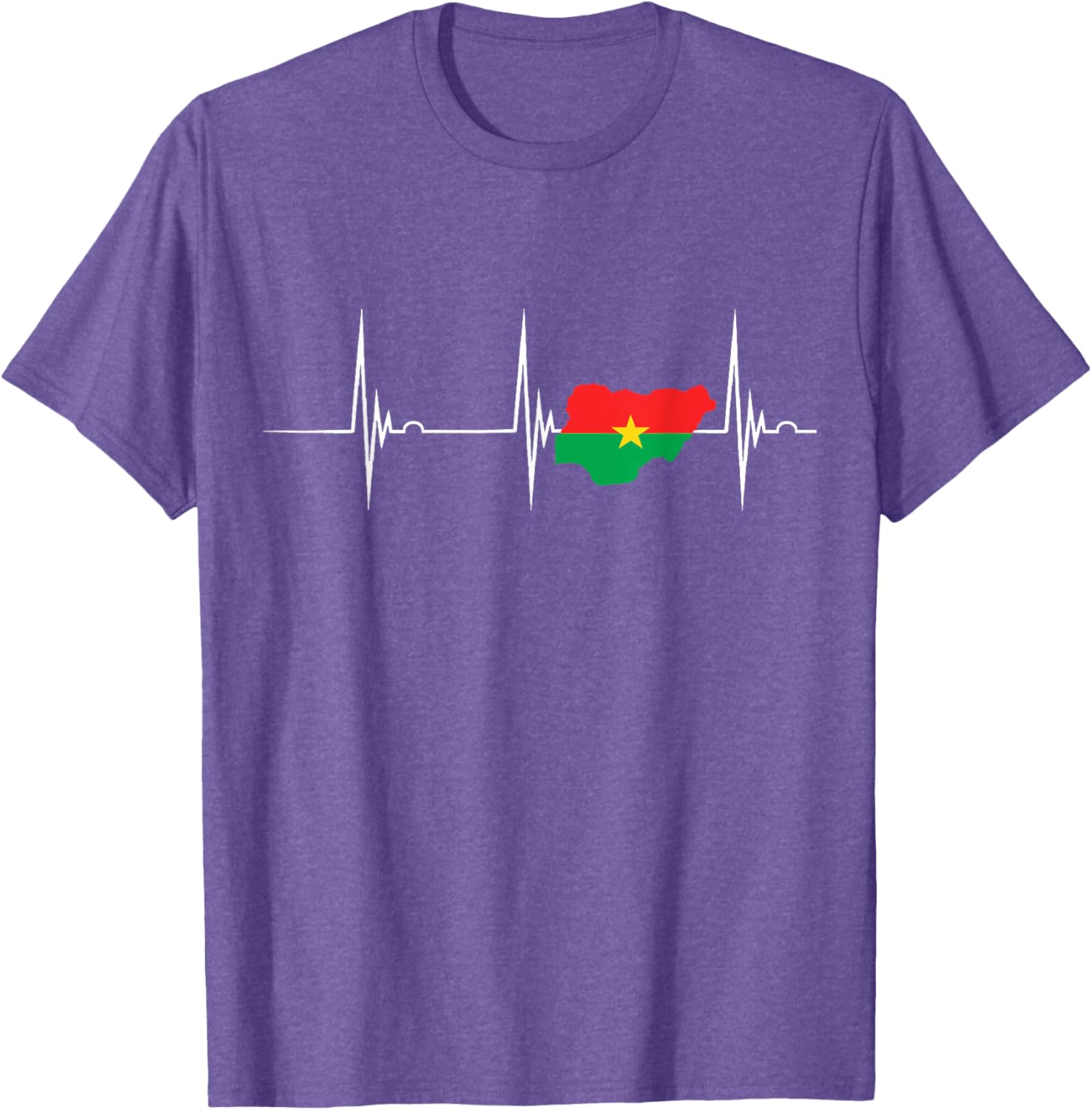 Burkina Faso Heartbeat EKG Pulse Flag T-Shirt for Proud Burkina Fasoans - 6