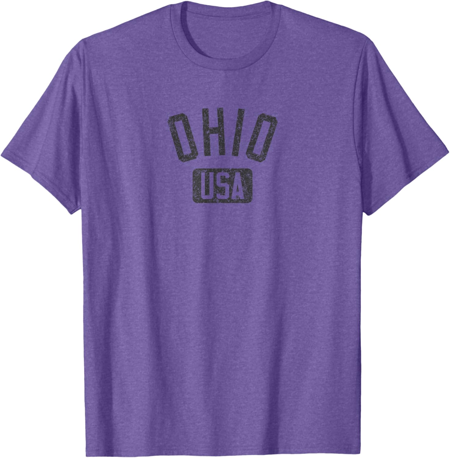 Ohio Arched Text Distressed Black Print T-Shirt for Casual Style Lovers - 7