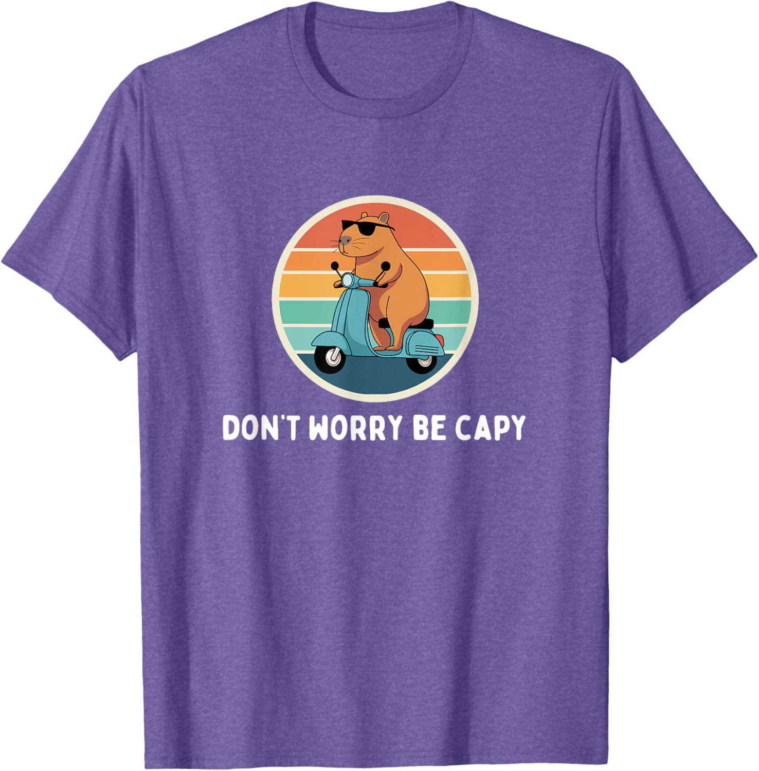 Funny Capybara T-Shirt Don't Worry Be Capy Cute Rodent Apparel - 19