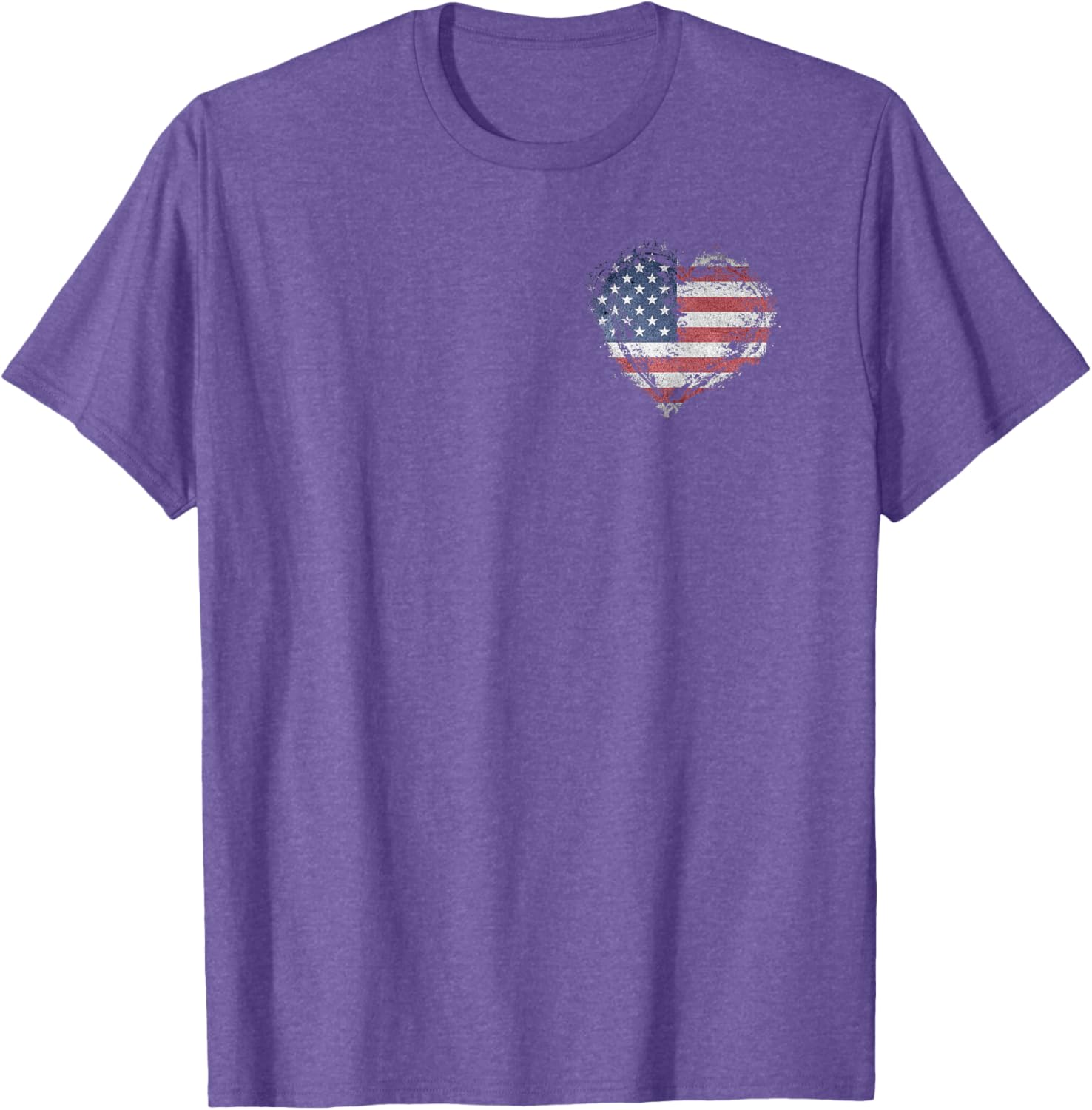 Stylish Heart Shape American Flag T-Shirt for All-American Fashion - 11