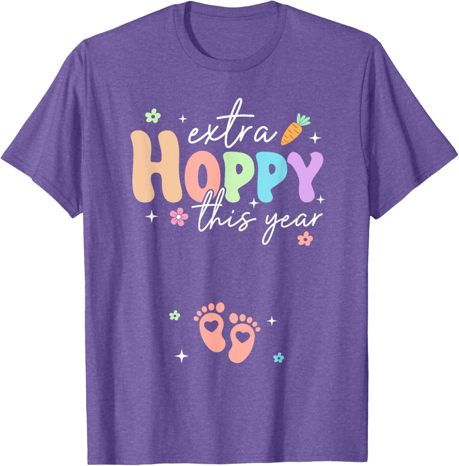 Expecting Baby Footprints Easter Day Gender Reveal T-Shirt for Moms - 3