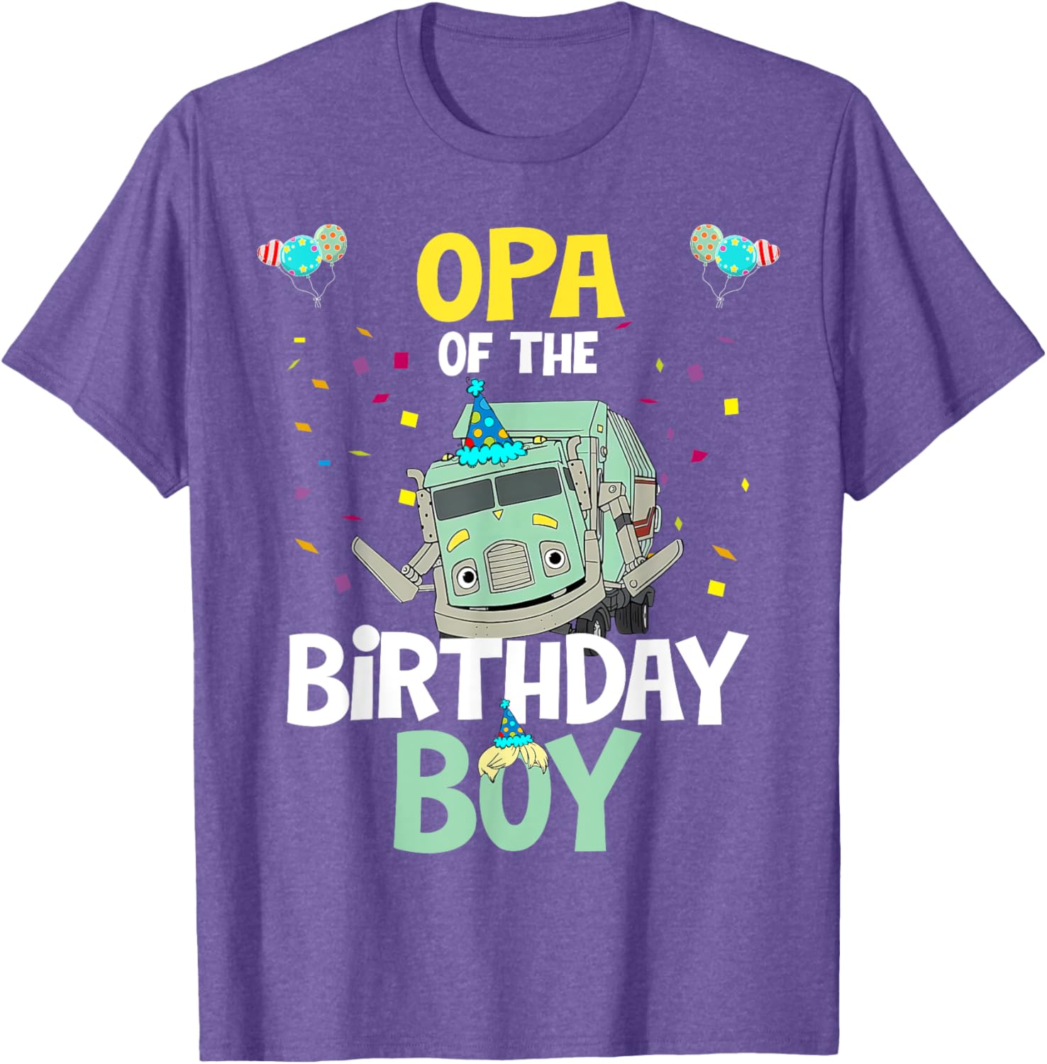 Opa Of The Birthday Boy Garbage Truck Recycling T-Shirt for Kids - 6