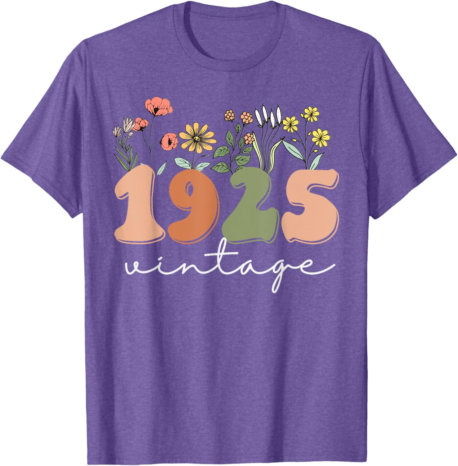 100 Years Old Vintage 1925 Wildflower Women's 100th Birthday T-Shirt - 12