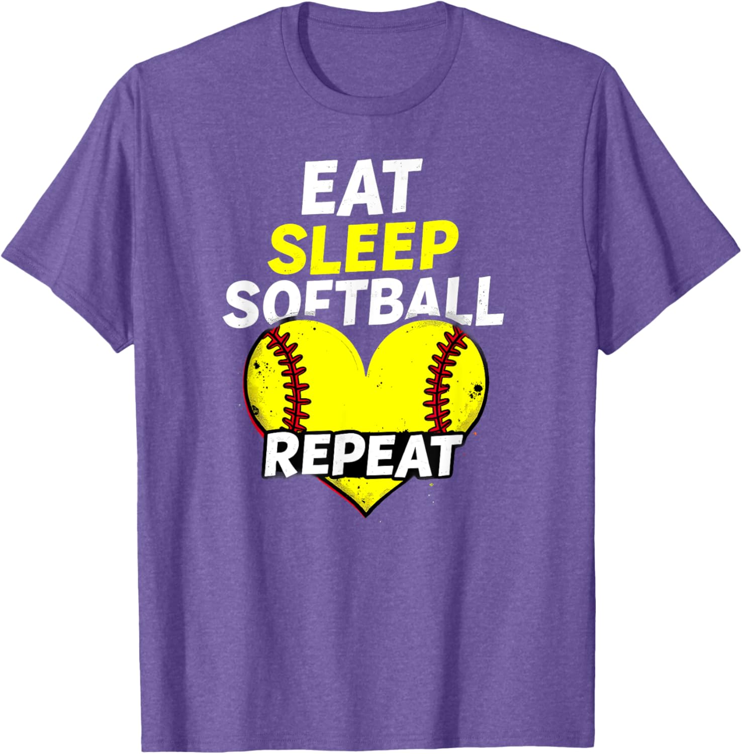 Eat Sleep Softball Repeat Girls T-Shirt Fun Sports Apparel for Fans - 2