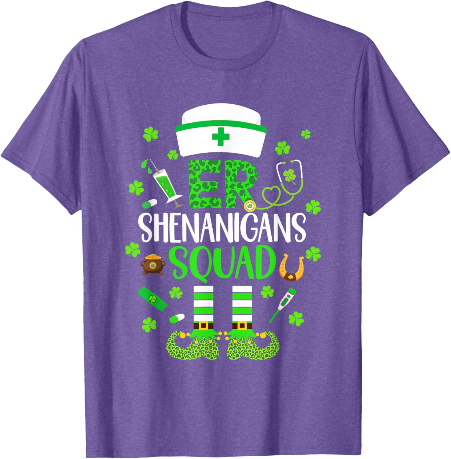ER Nurse Shenanigans Squad St Patricks Day T-Shirt for Fun Emergencies - 13