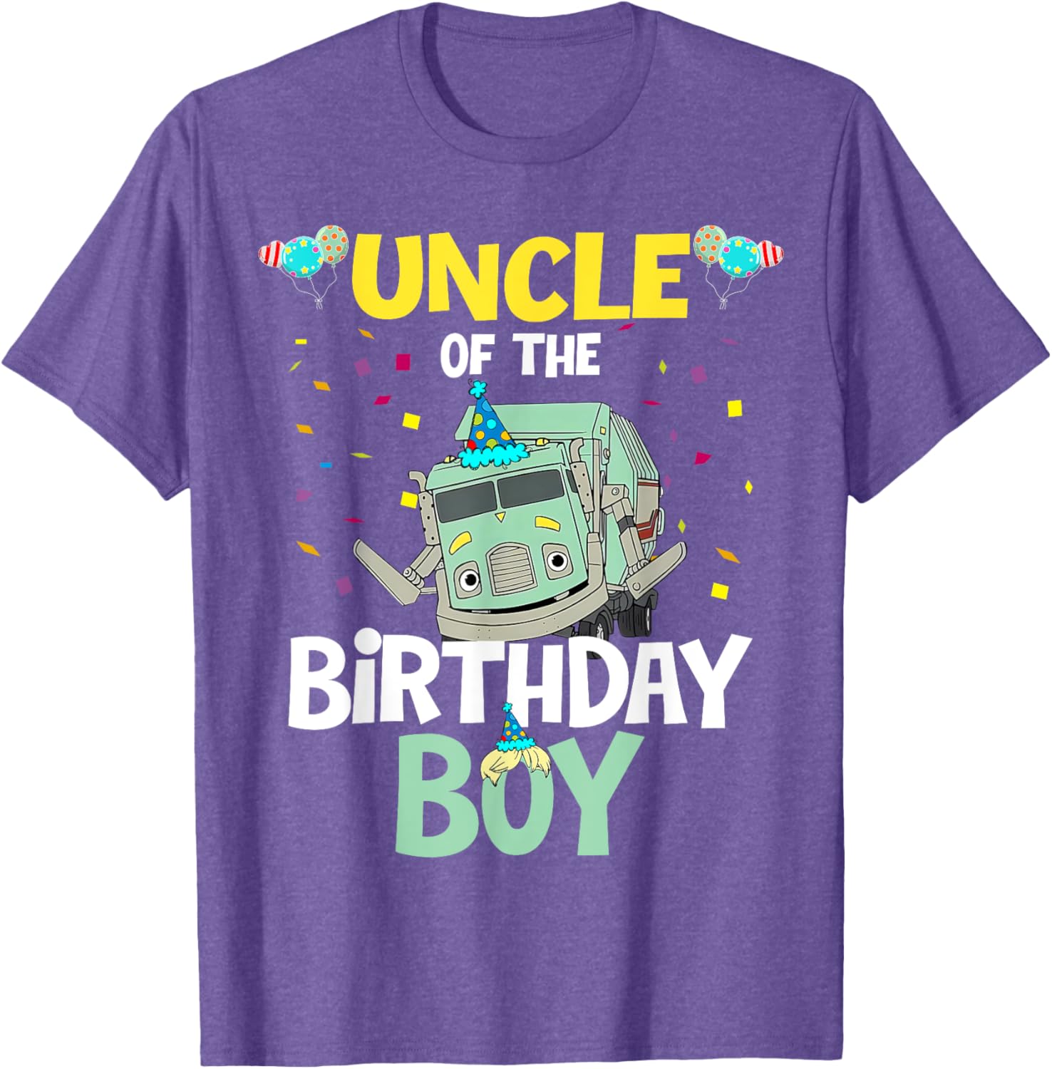 Uncle of the Birthday Boy Garbage Truck T-Shirt Fun Recycling Gift - 12