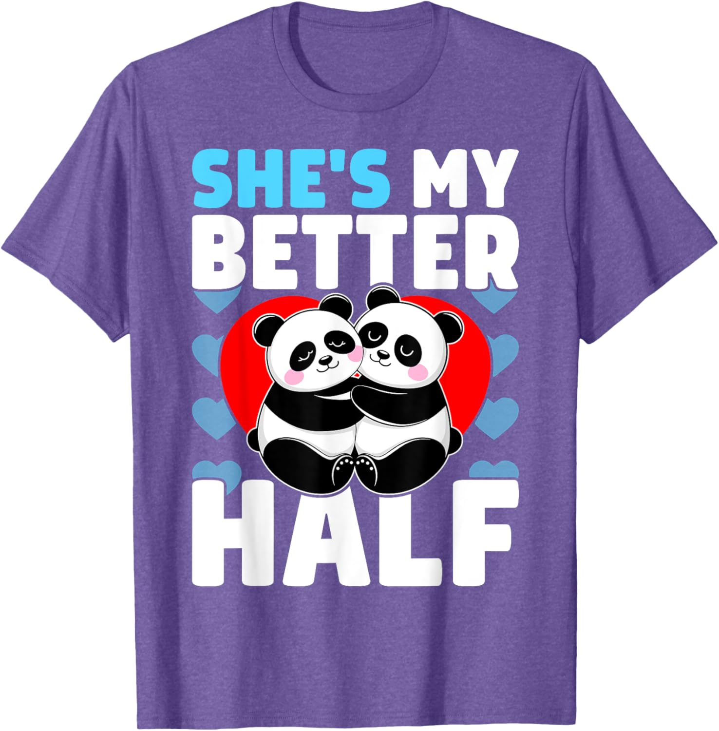 Adorable Better Half Heart Panda Couple Valentine's Day T-Shirt - 5