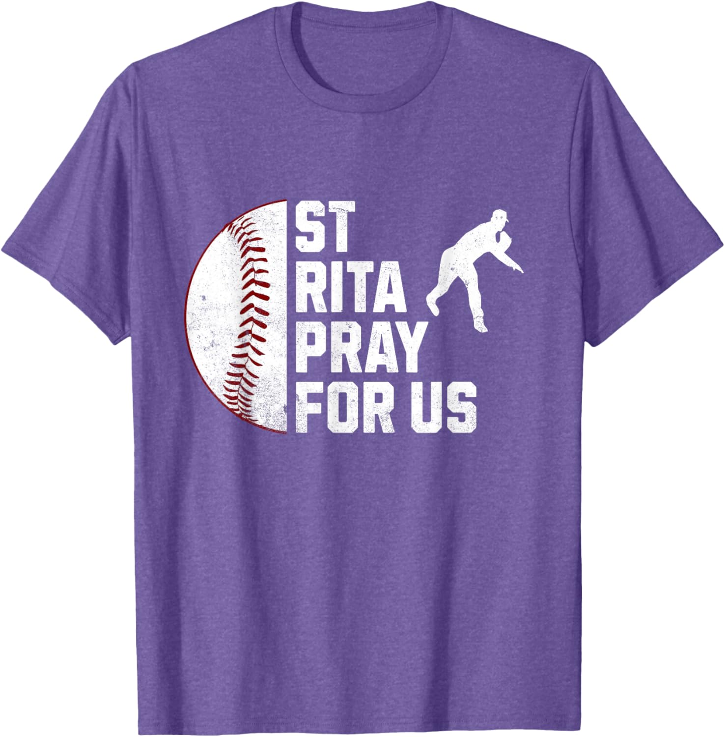 St Rita of Cascia Baseball Pitcher Patron Saint T-Shirt for Prayer Warriors - 14