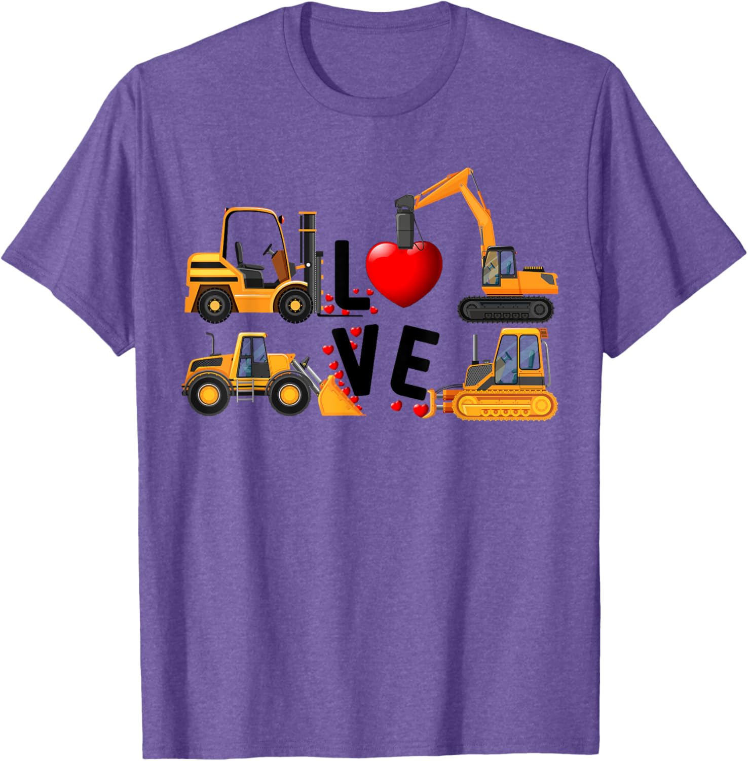 Cute Excavator Hearts Valentine's Day T-Shirt for Boys - Fun and Stylish! - 4