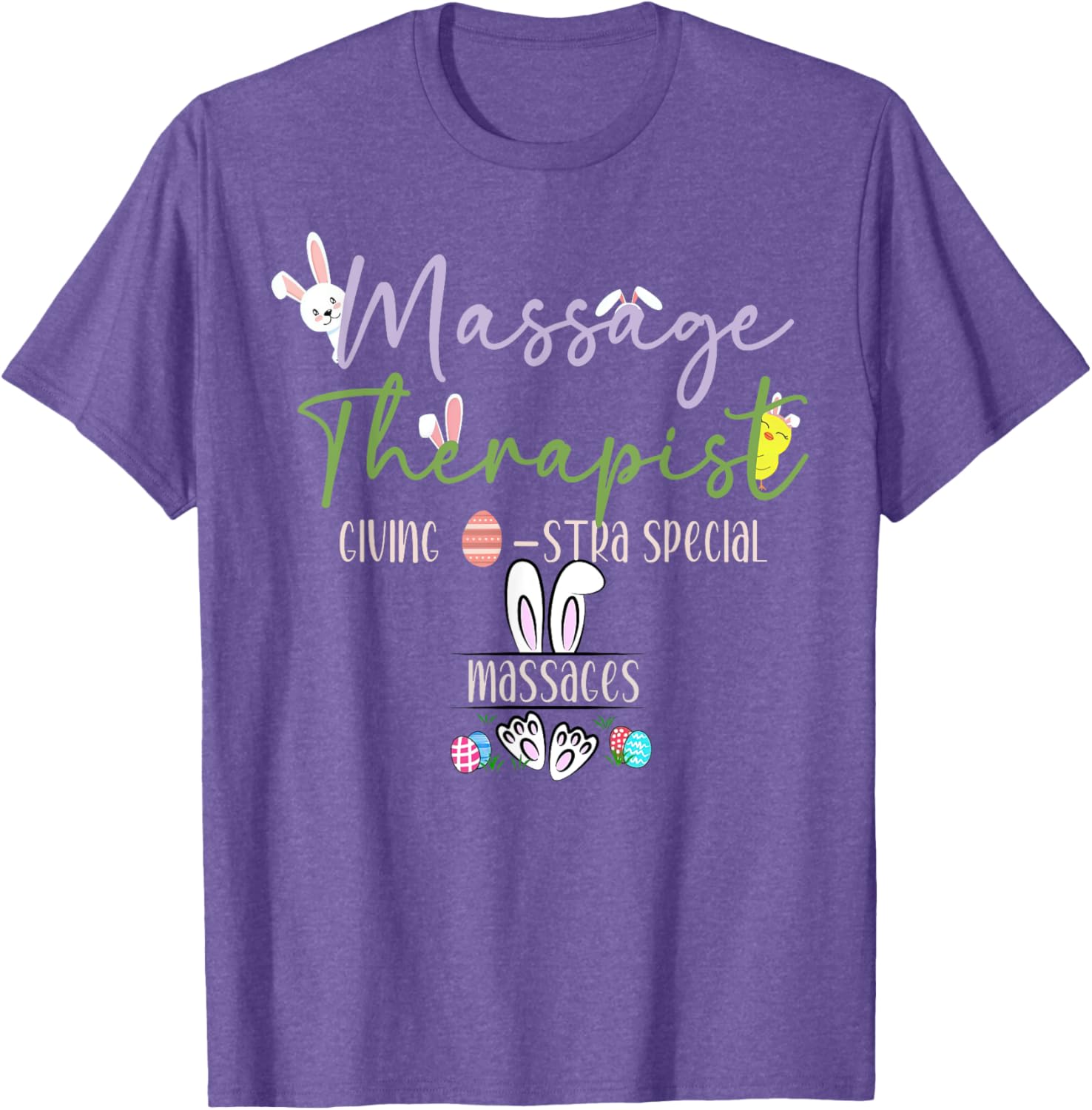 Cute Easter Bunny Massage Therapist T-Shirt for LMTs and Masseuses - 5