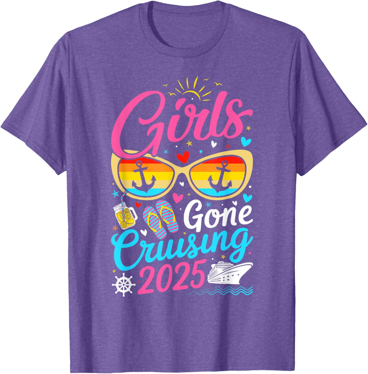 Girls Gone Cruising Vacation 2025 Party Cruise T-Shirt for Fun Adventures - 2