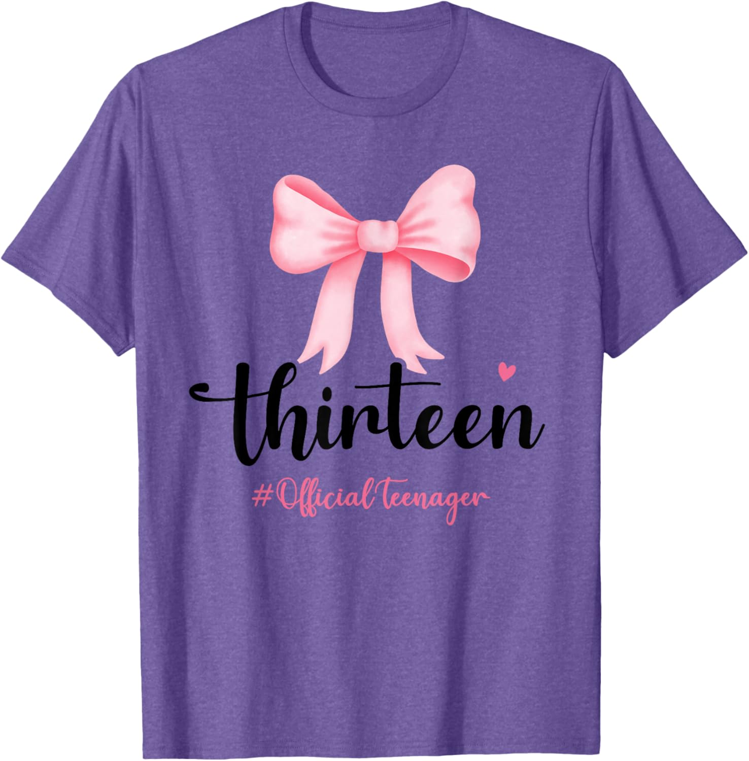 Birthday Girl Pink Coquette Bow T-Shirt for Trendy 13 Year Olds - 5