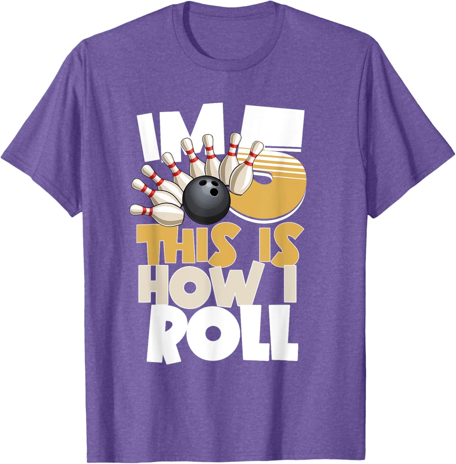 5th Birthday Bowling Shirt I'm 5 This is How I Roll for Kids - 13