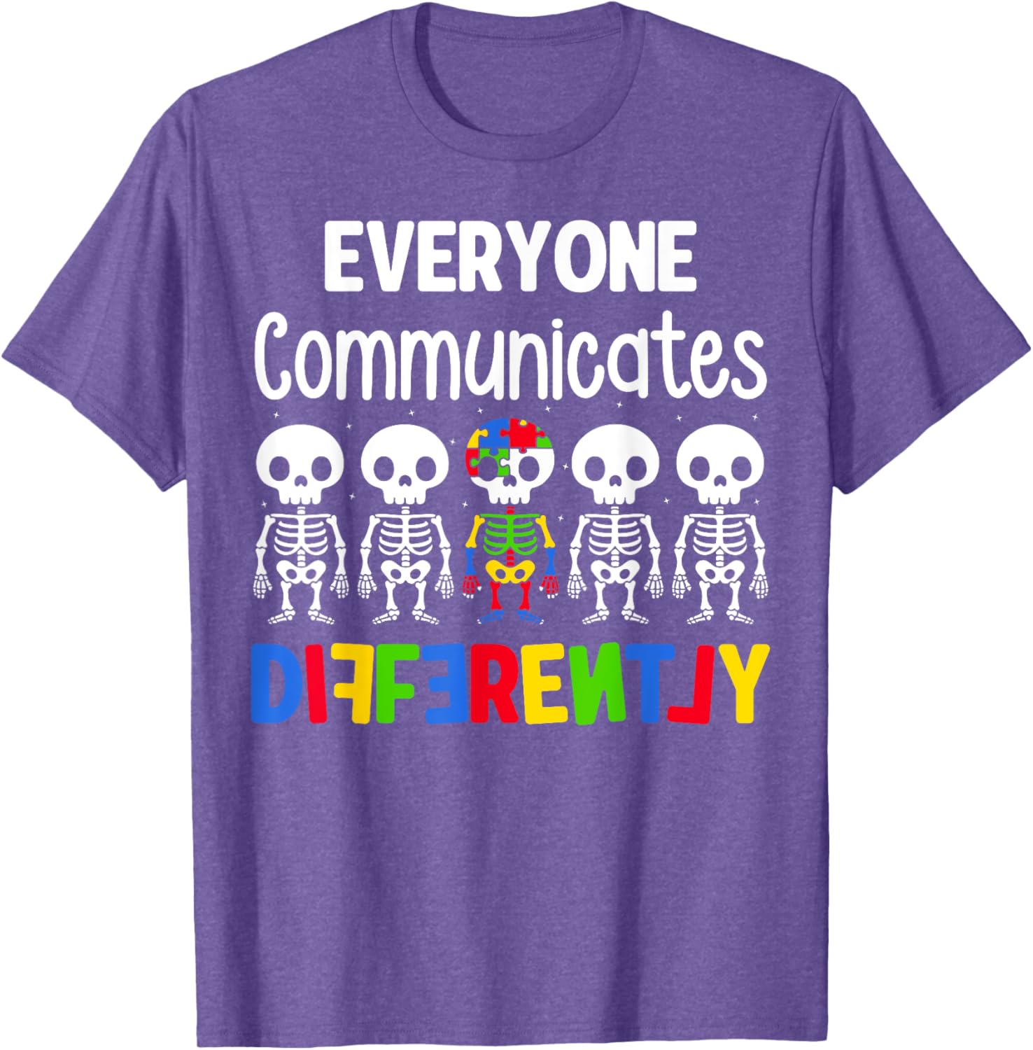 Everyone Communicates Differently Autism T-Shirt for Kids Fun and Inclusive - 19
