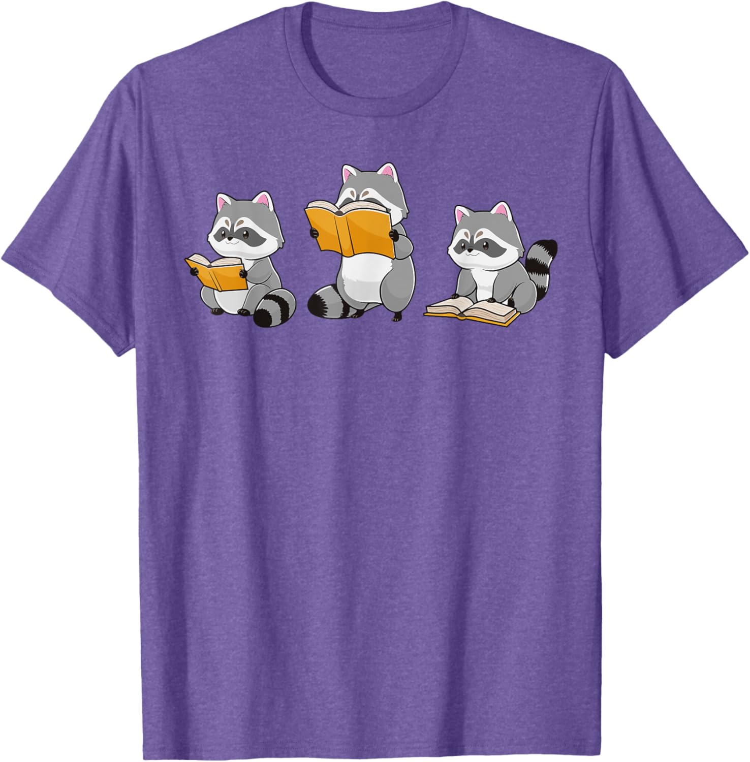 Cute Raccoon Reading Books T-Shirt for Book Lovers and Bookworms - 2