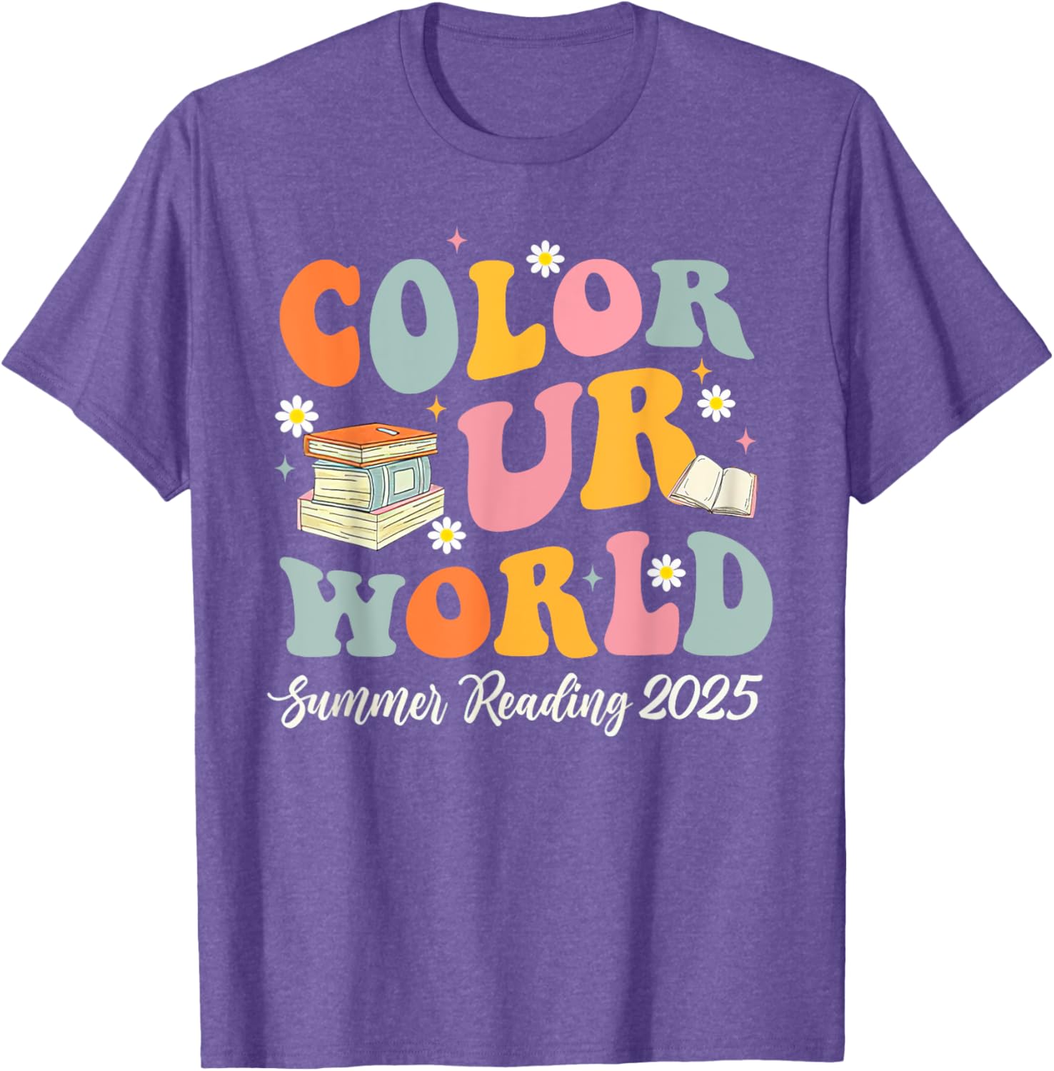Retro Groovy Summer Reading Program 2025 T-Shirt for Kids and Adults - 9