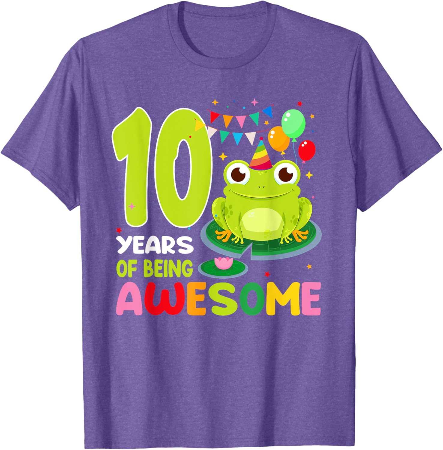 10th Birthday Frog Lover T-Shirt Celebrating 10 Years of Awesome Fun - 6
