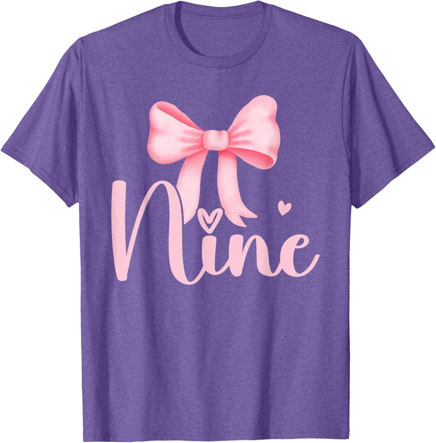 Adorable Birthday Girl Pink Coquette Bow T-Shirt for 9 Year Olds - 12