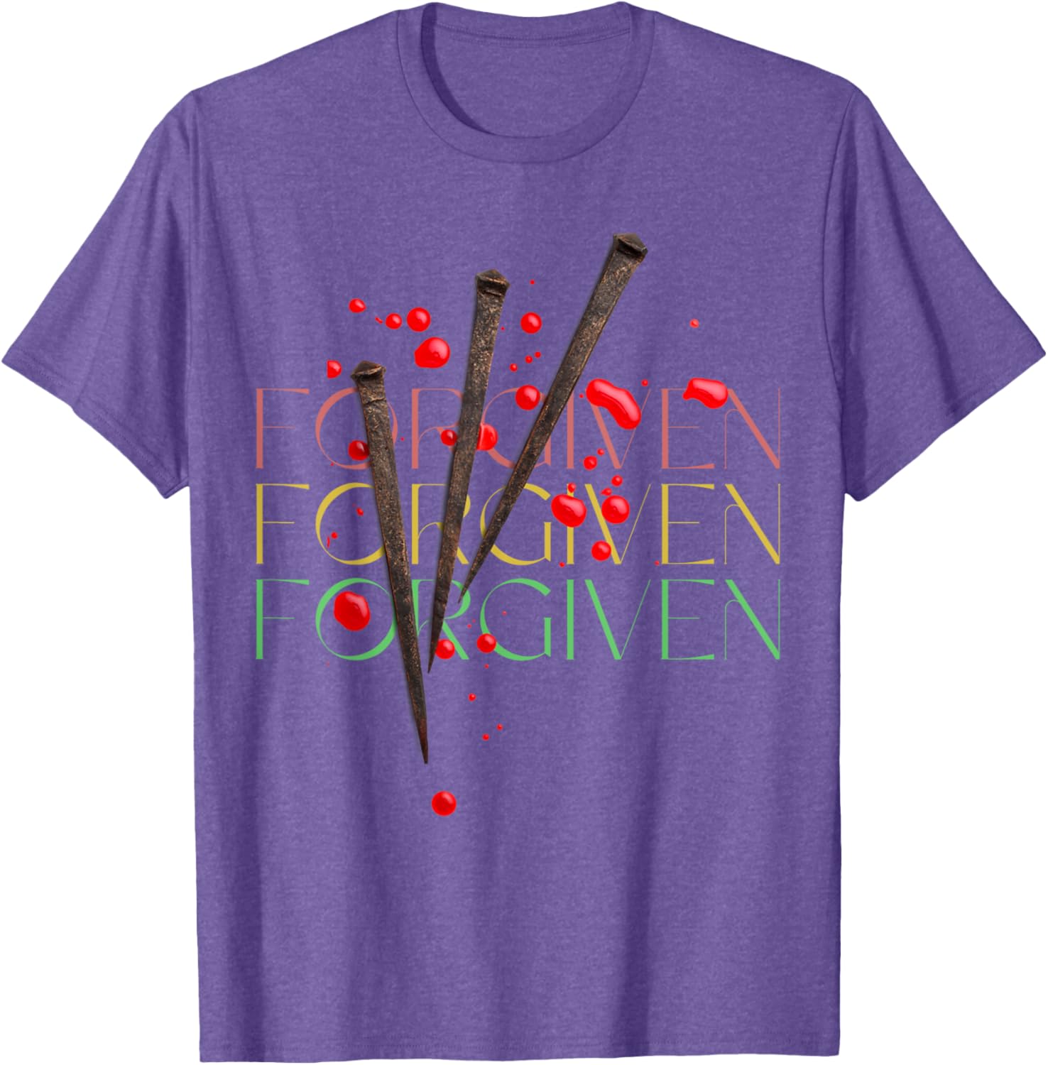 Forgiven Love Jesus T-Shirt Faith Graphic Tee for Christians - 4