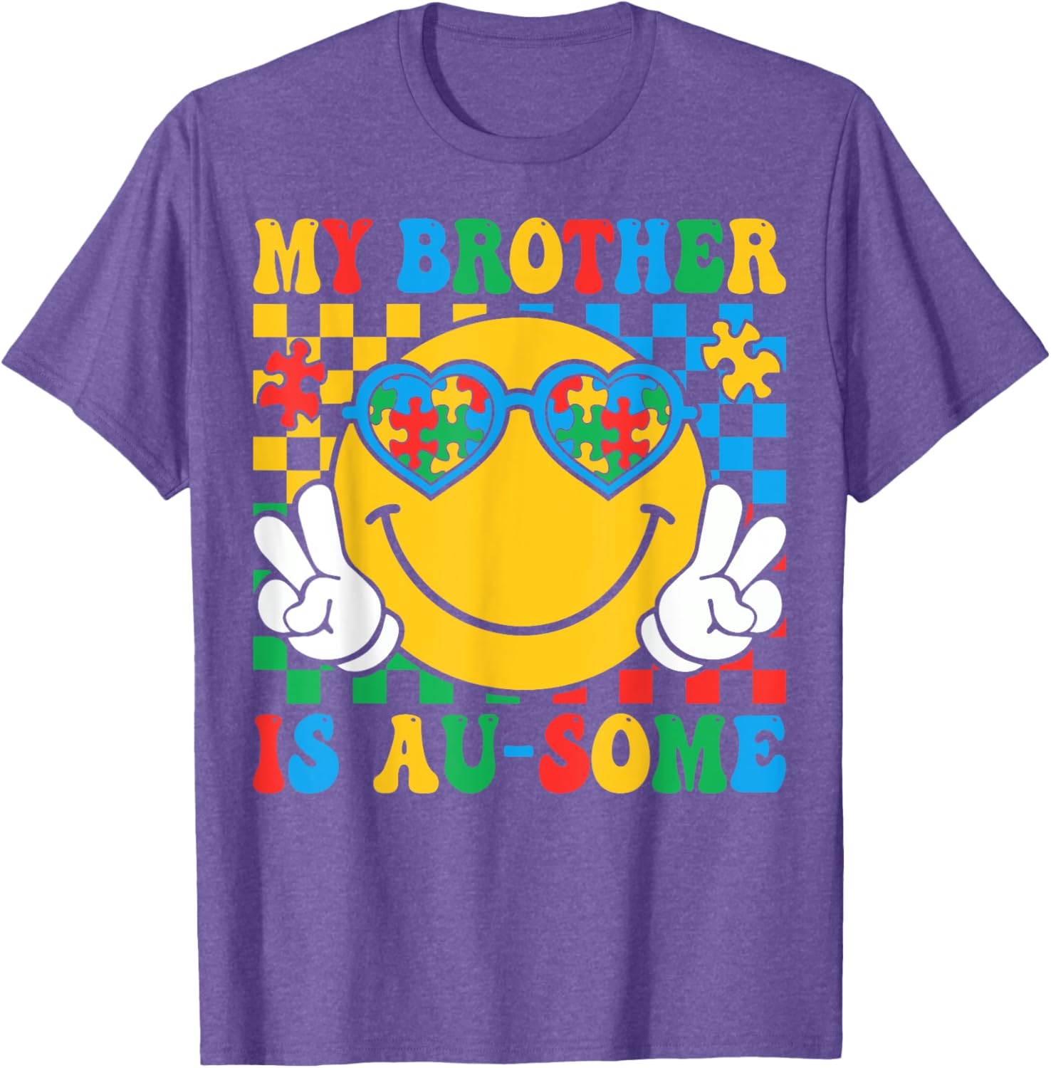 My Brother Is Awesome Autism Awareness T-Shirt for Sisters and Kids - 7