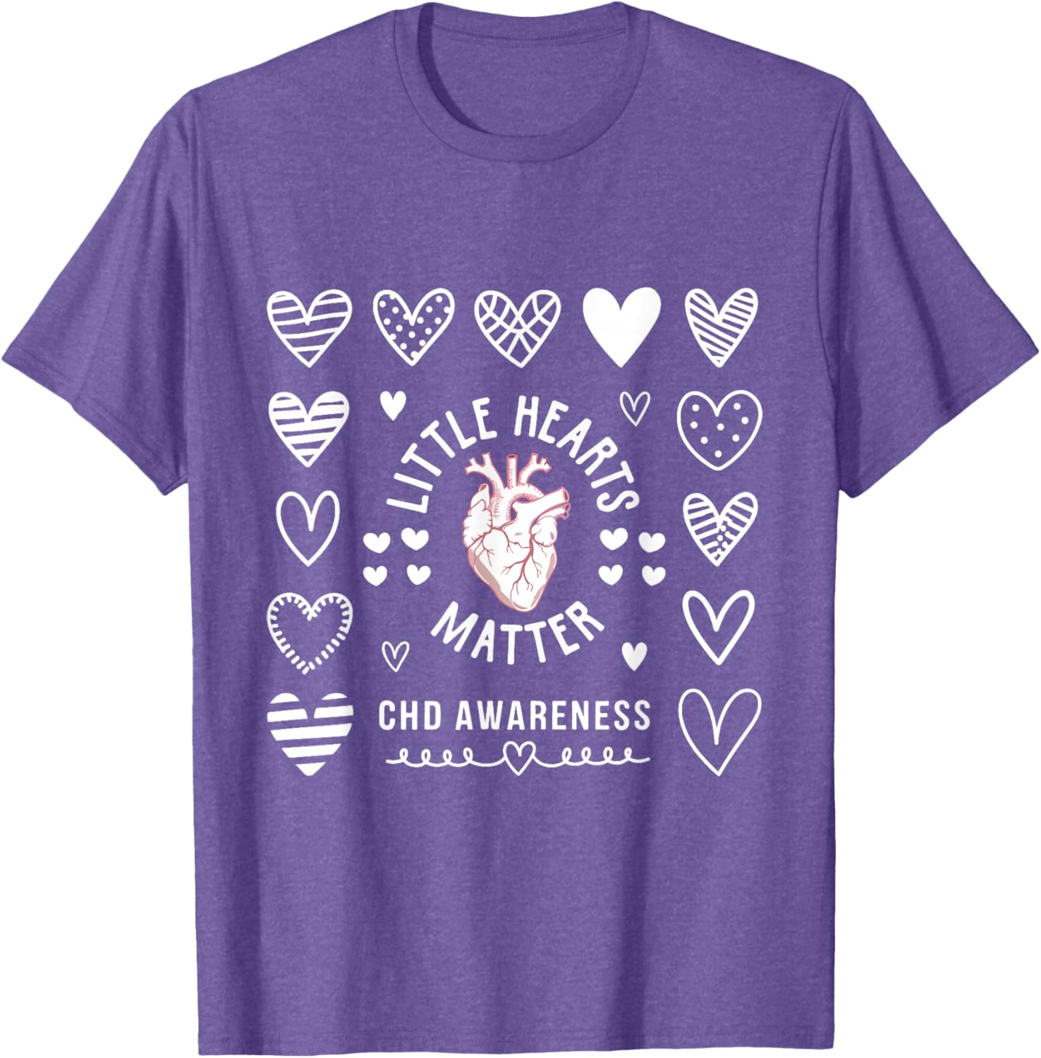 Heart Anatomy Valentine CHD Awareness T-Shirt for Heart Health Support - 9