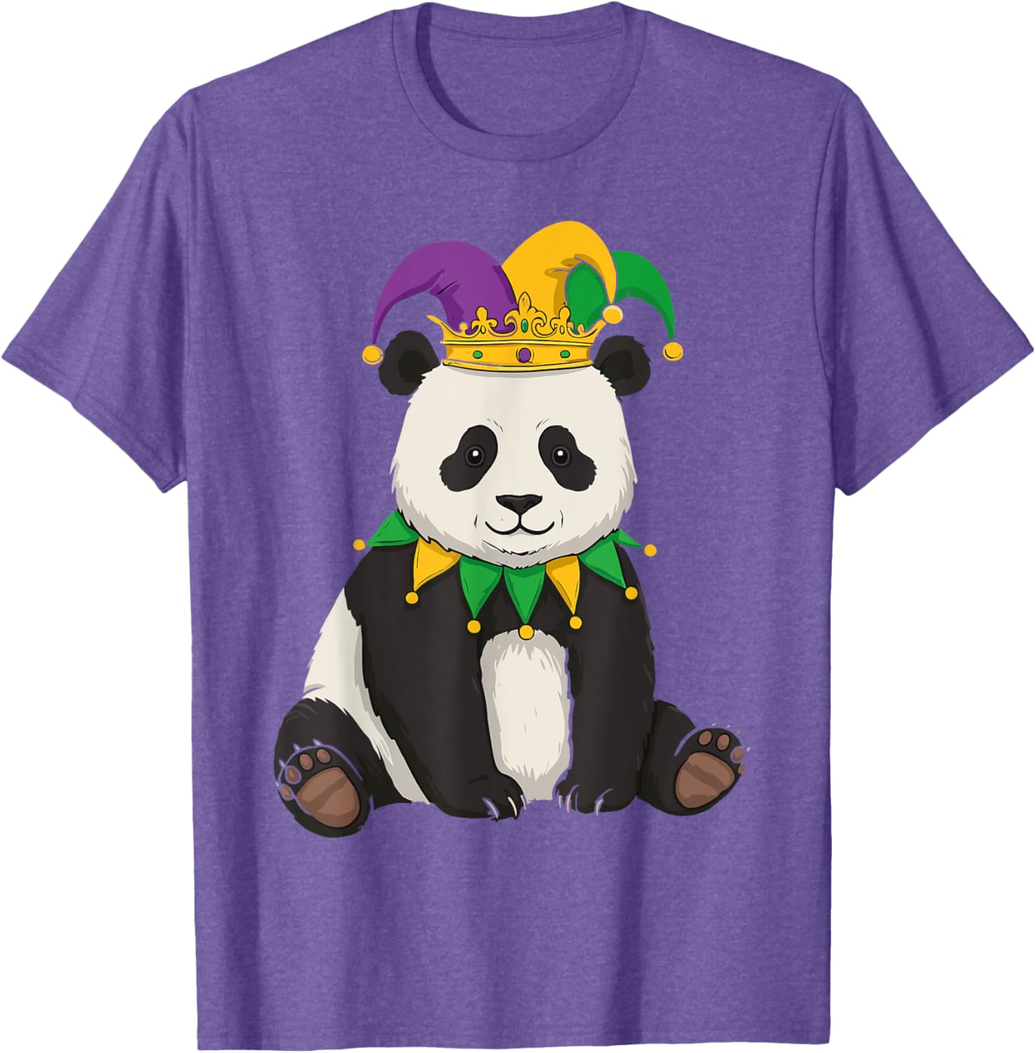 Funny Panda Mardi Gras Jester Hat Tee Cute Gift T-Shirt for All Ages - 25