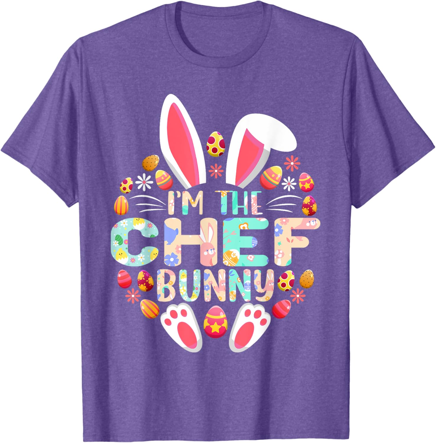 Funny Easter Family Matching T-Shirt I'm The Chef Bunny Design - 13