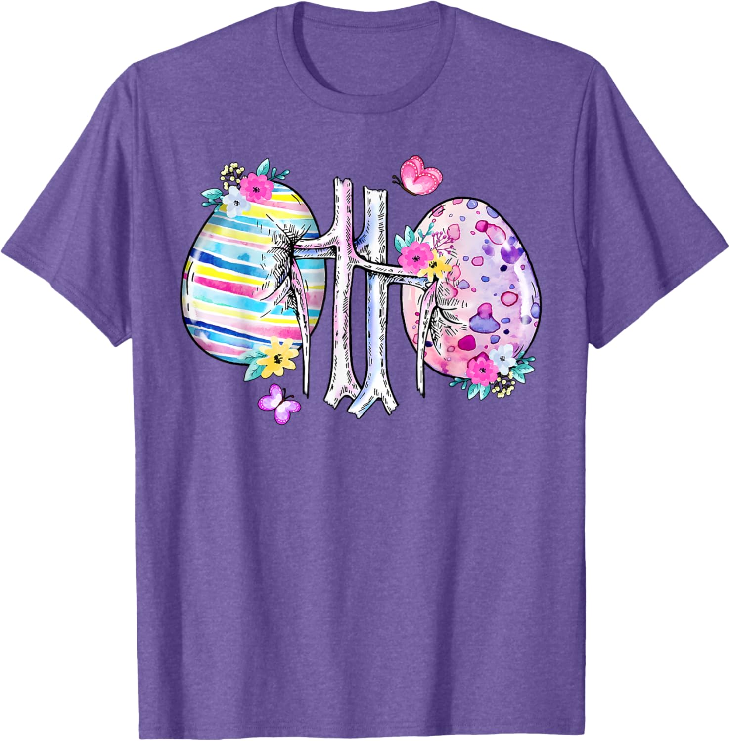 Floral Kidney Easter Egg T-Shirt for Dialysis Nurses and Technicians - 11