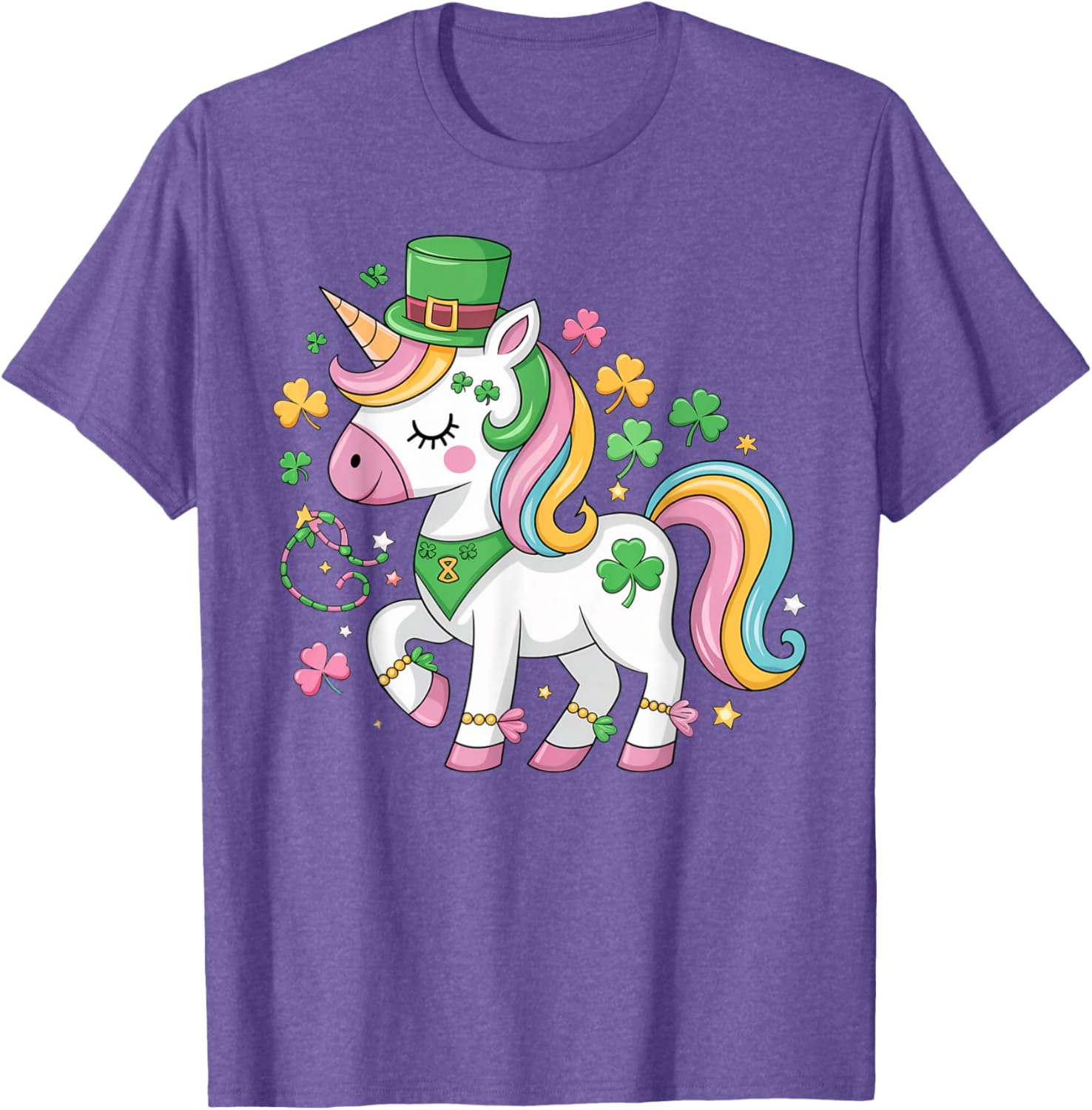 Cute Girls St Patricks Day Unicorn Shamrock Lepricorn T-Shirt for Kids - 3