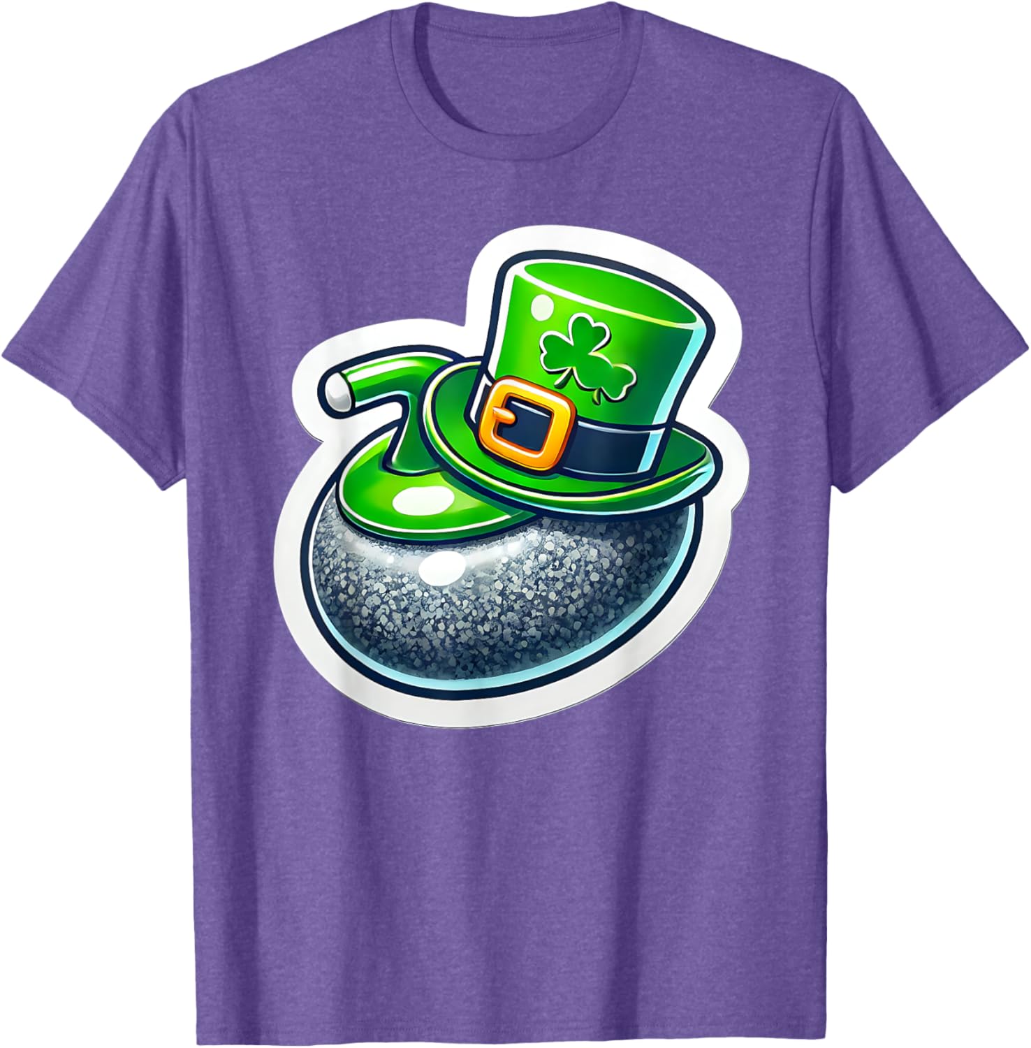 St. Patrick's Day Curling Stone Hat Irish Spirit Funny T-Shirt for Fun - 13