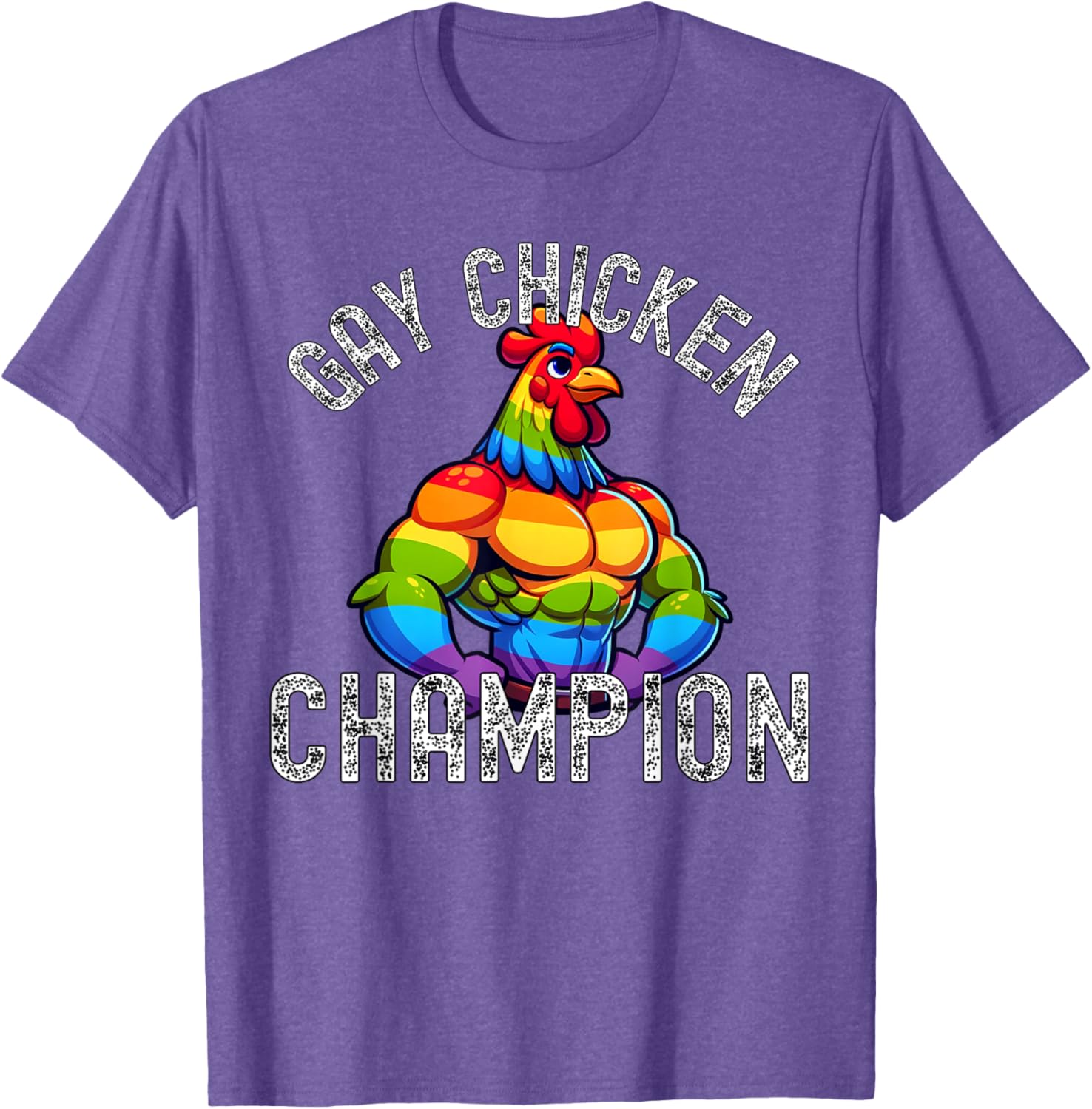 Gay Chicken Champion T-Shirt Fun Pride Apparel for LGBTQ+ Enthusiasts - 5