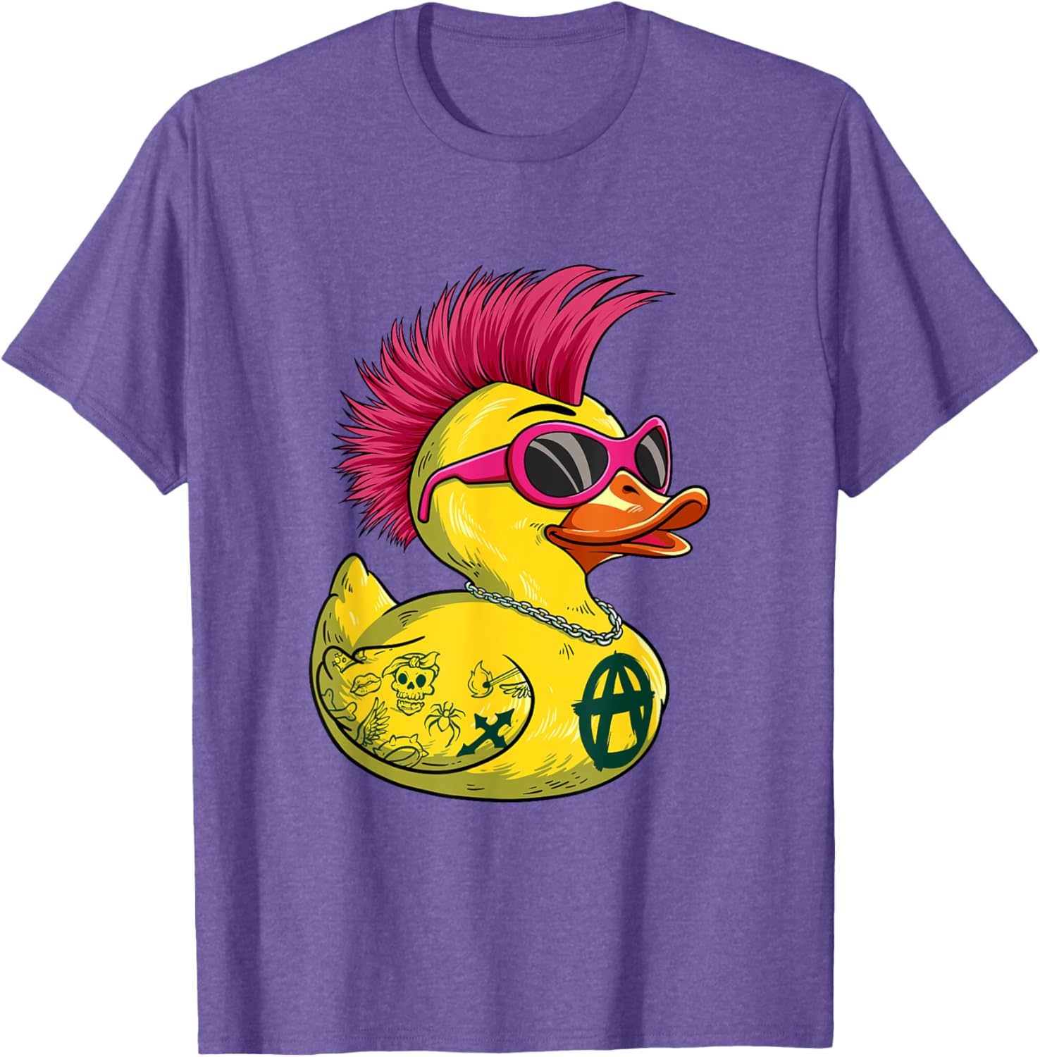 Punk Duck Rocker T-Shirt for Bold Style Lovers - Unique Fashion Statement - 12