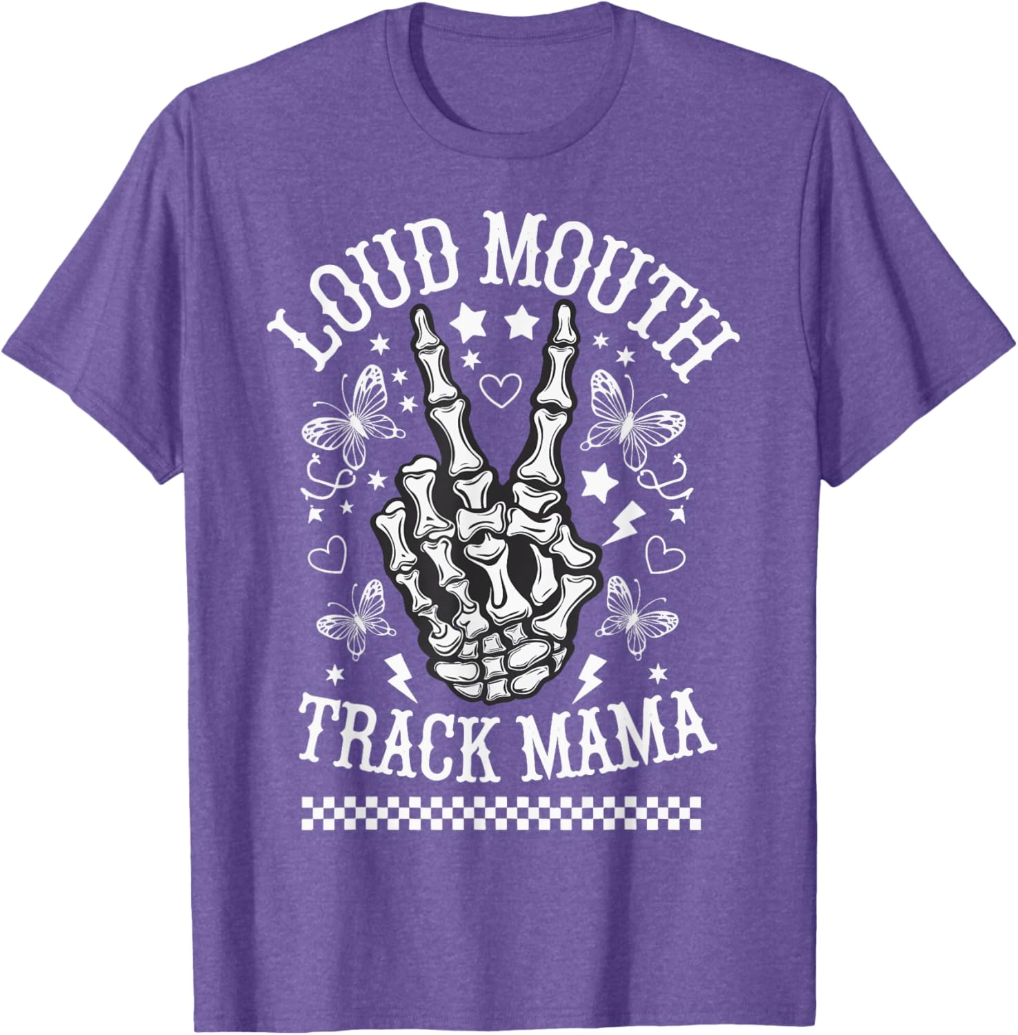 Fun Loud Mouth Track Mama T-Shirt for Stylish Moms on the Go - 16