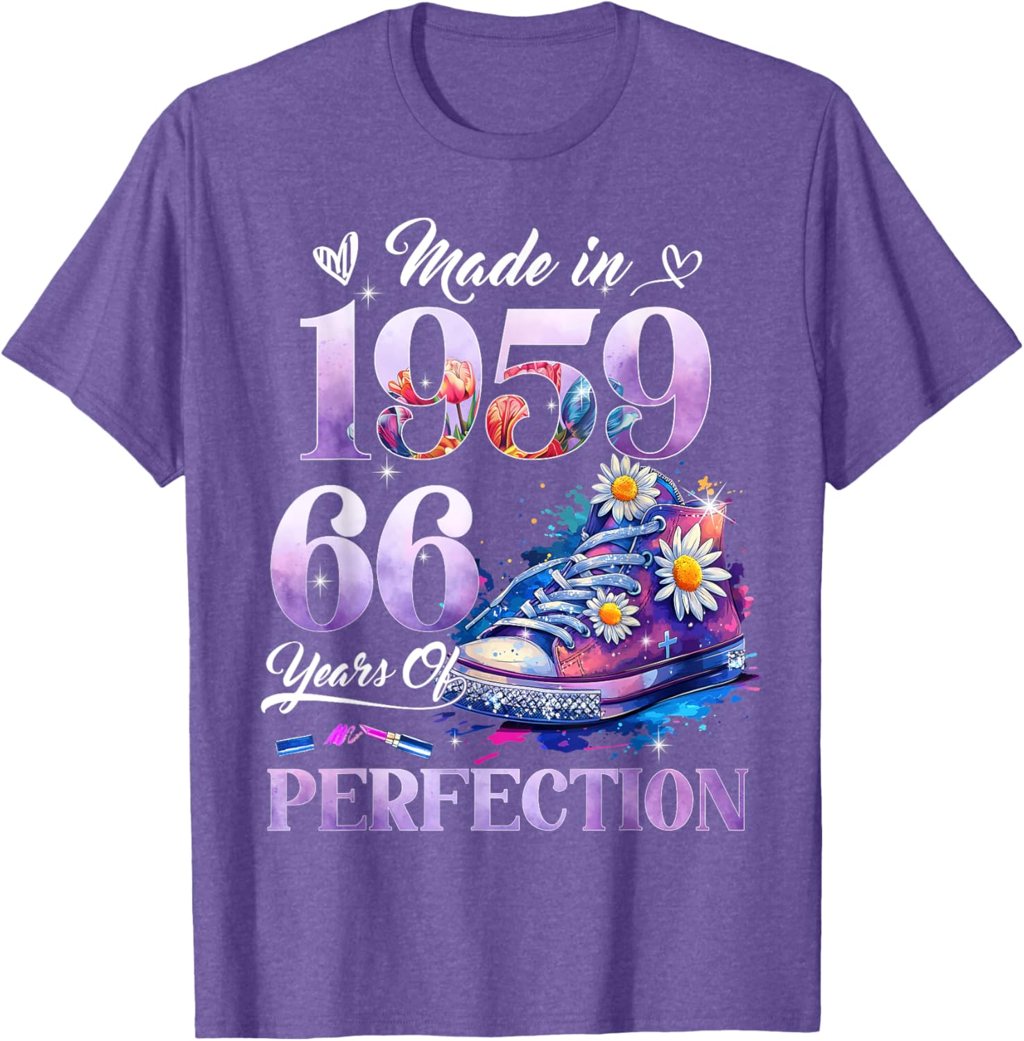 Floral 66th Birthday T-Shirt for Women Made in 1959 Unique Gift - 15