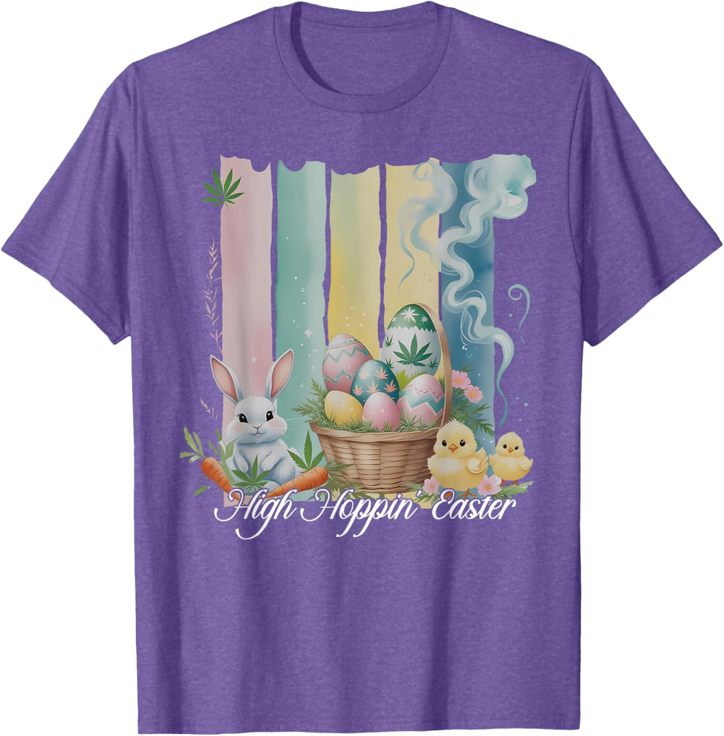 Easter Bunny Eggs Flower Cannabis Weed Stoner T-Shirt for Fun Loving Fans - 4
