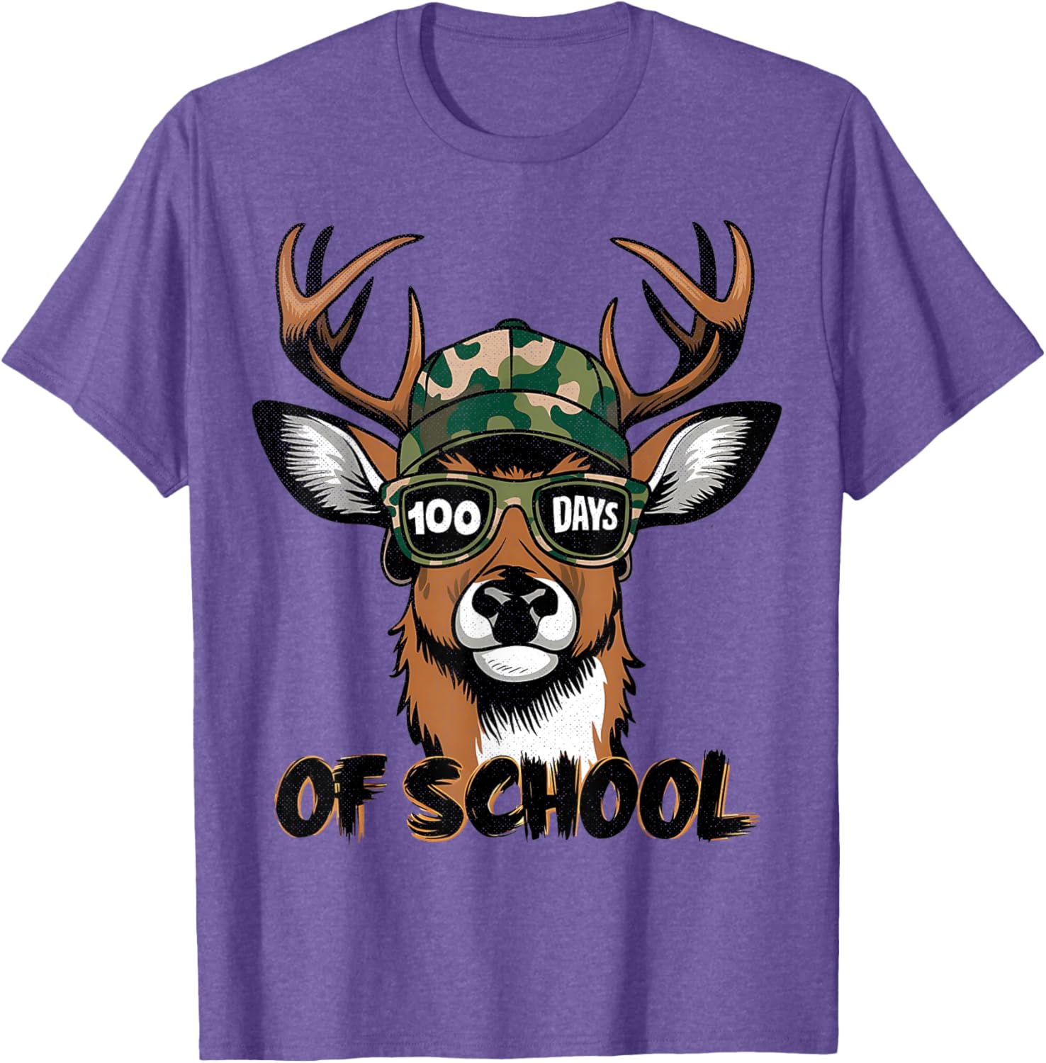 100 Days of School Deer Hunting T-Shirt for Kids Fun and Stylish - 26