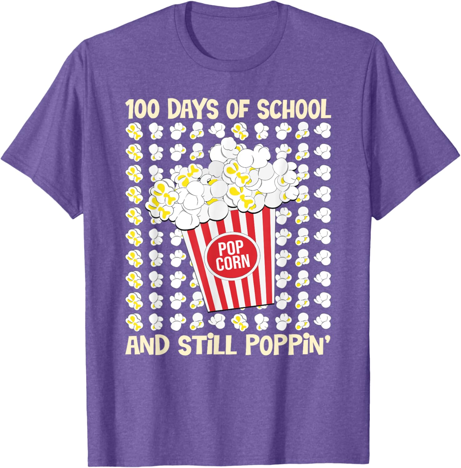 100 Days of School Loving Popcorn T-Shirt for Kids and Adults - 11